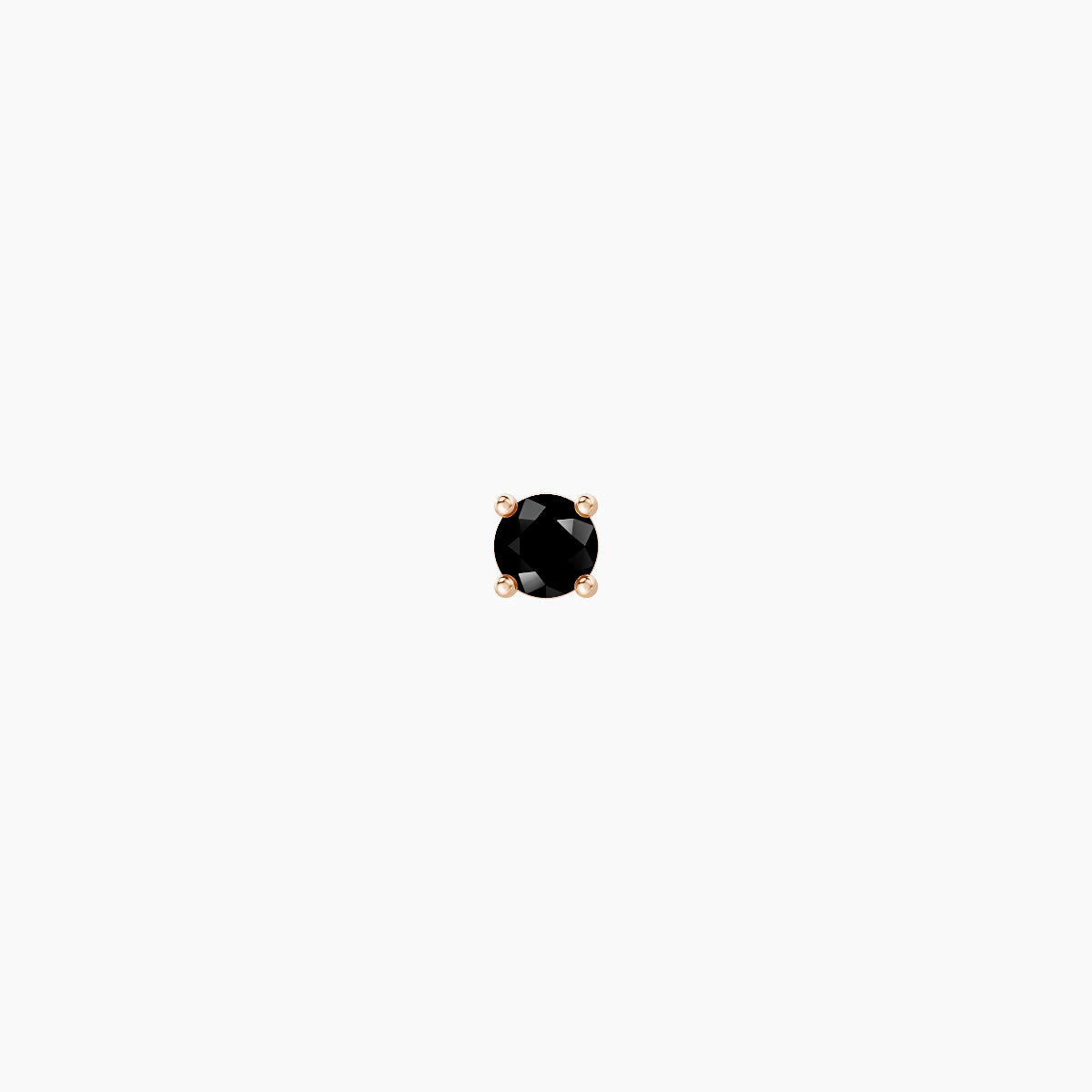Nut | 18k Rose Gold 5 mm 2 mm Round Black Diamond Nose Piercing