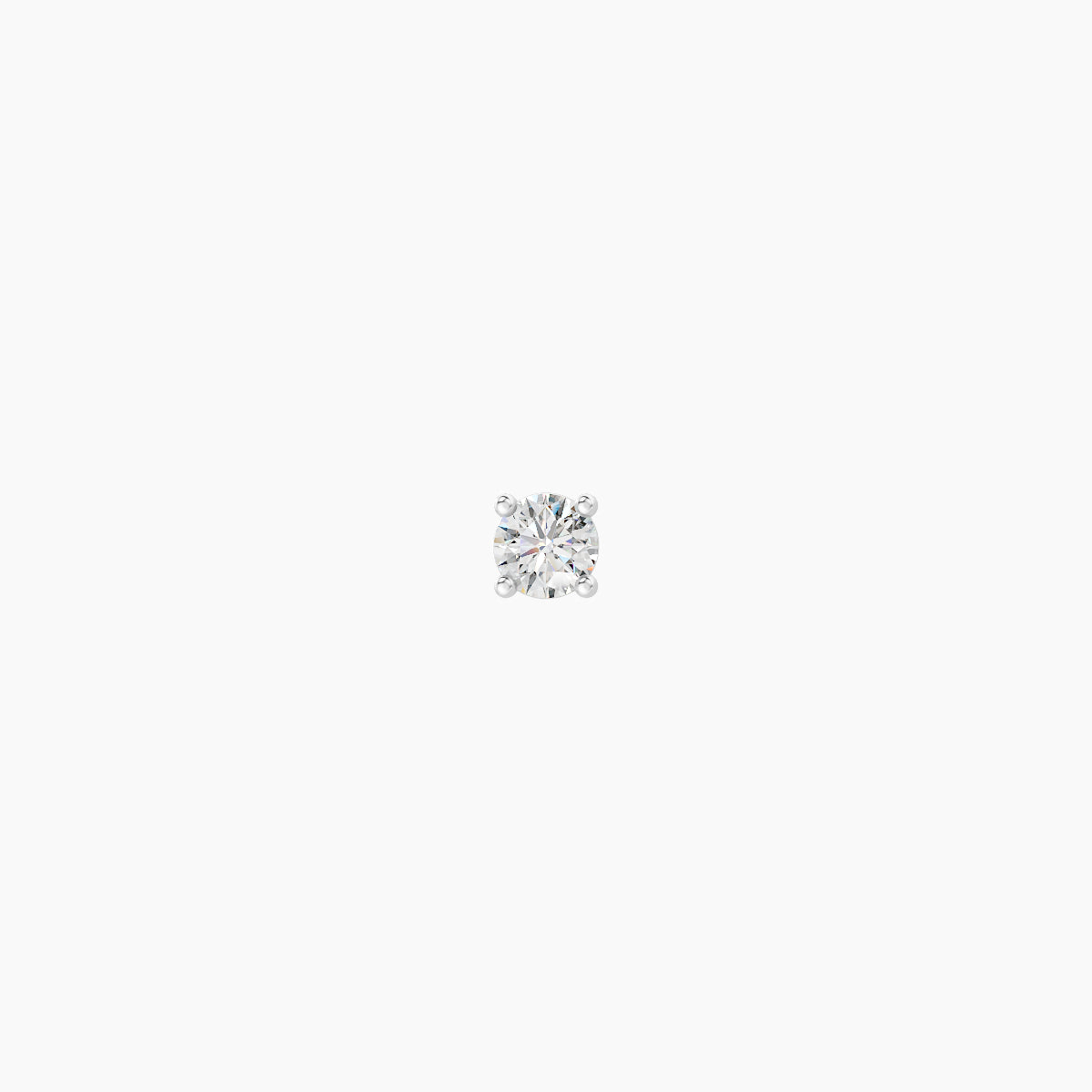Nut | 18k White Gold 2 mm 5 mm Round Diamond Nose Piercing