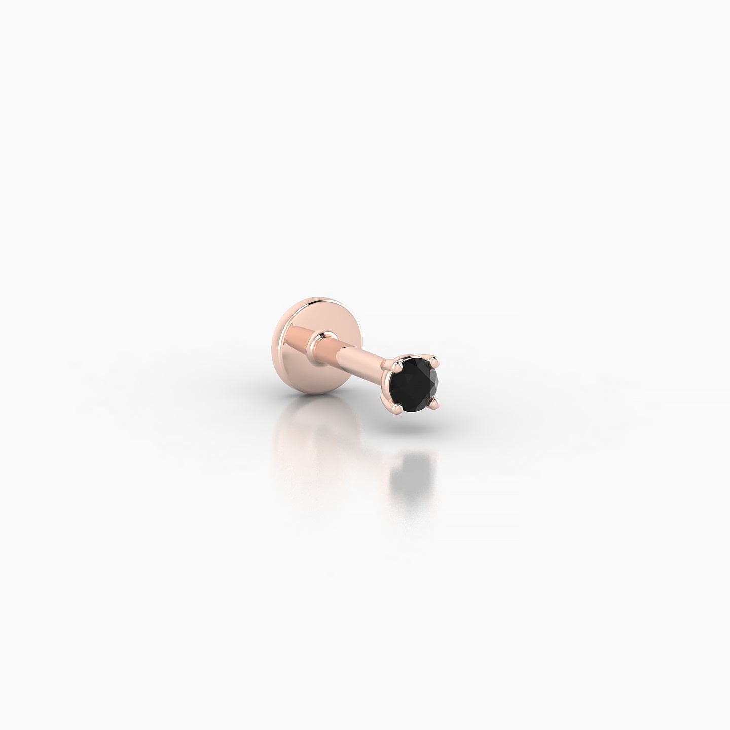 Nut | 18k Rose Gold 5 mm 2 mm Round Black Diamond Nostril Piercing