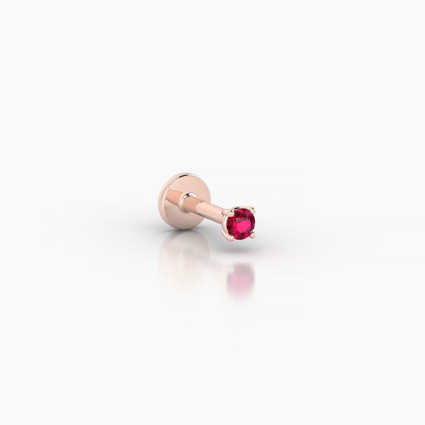 Nut | 18k Rose Gold 5 mm 2 mm Round Ruby Nostril Piercing