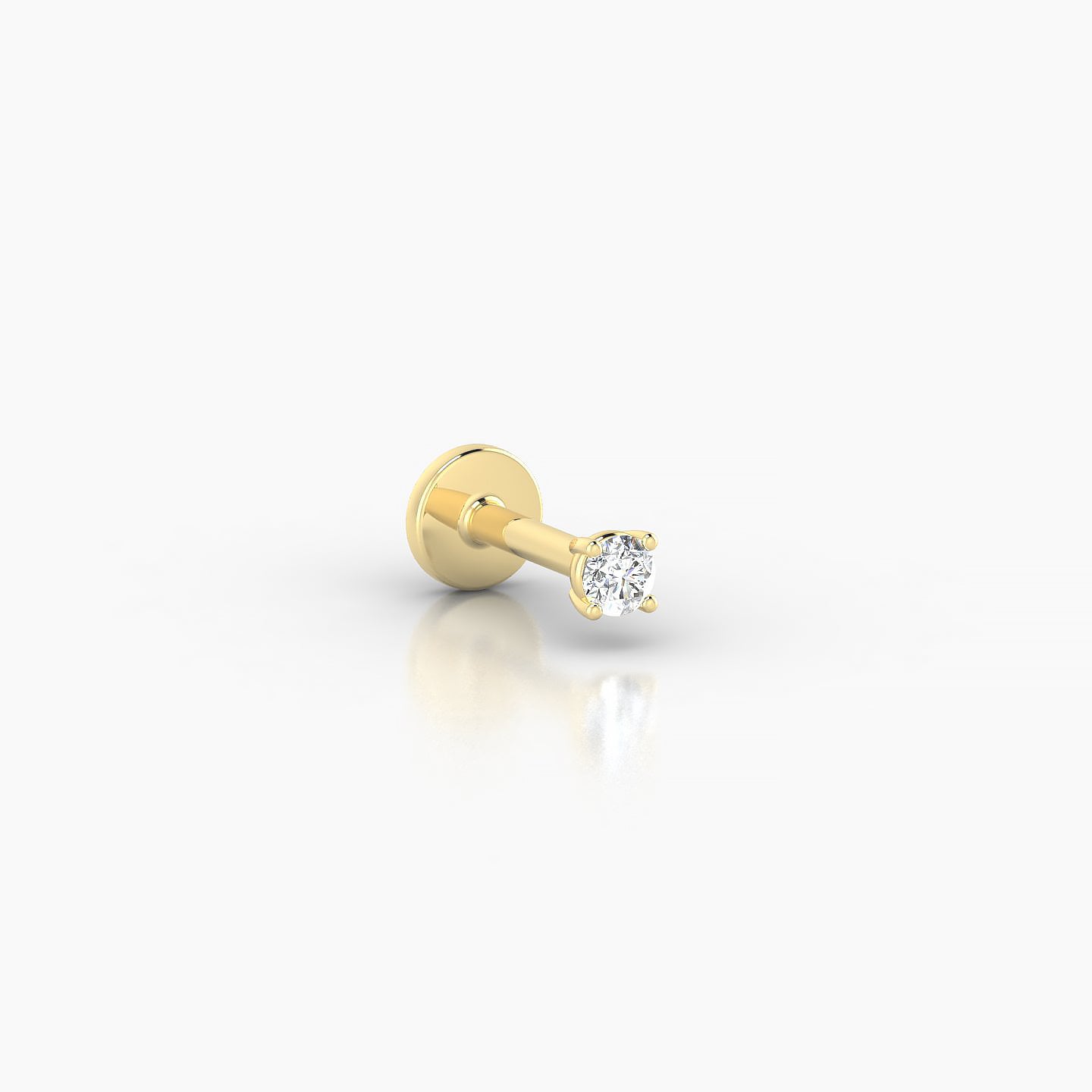 Nut | 18k Yellow Gold 2 mm 5 mm Round Diamond Nostril Piercing