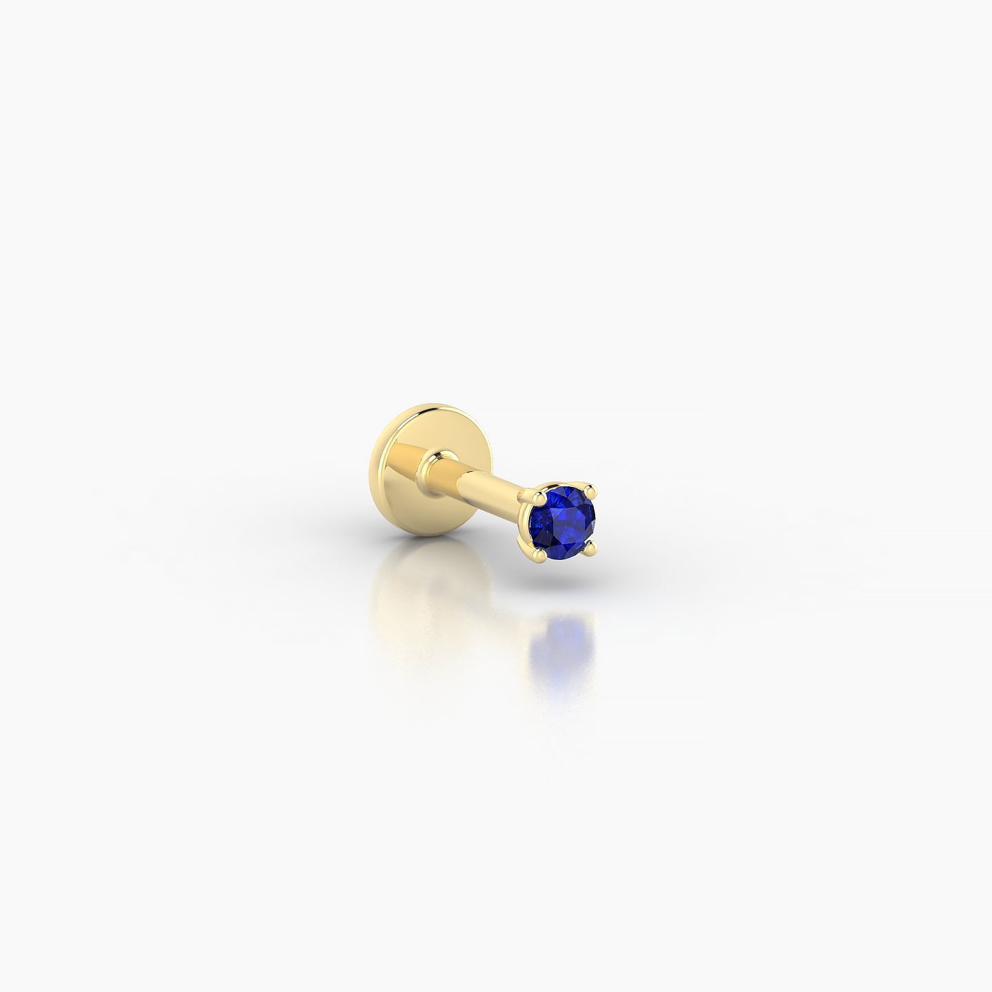 Nut | 18k Yellow Gold 5 mm 2 mm Round Sapphire Nostril Piercing