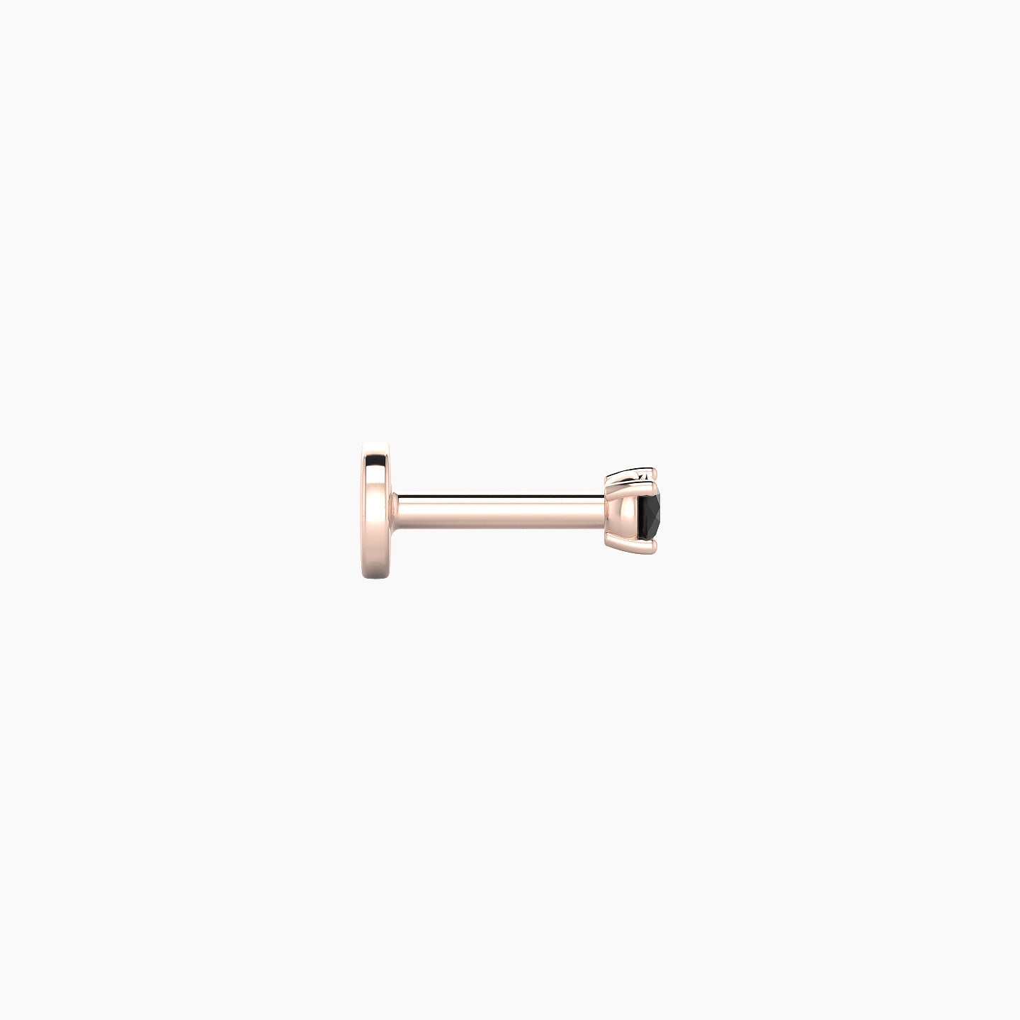 Nut | 18k Rose Gold 5 mm 2 mm Round Black Diamond Nostril Piercing