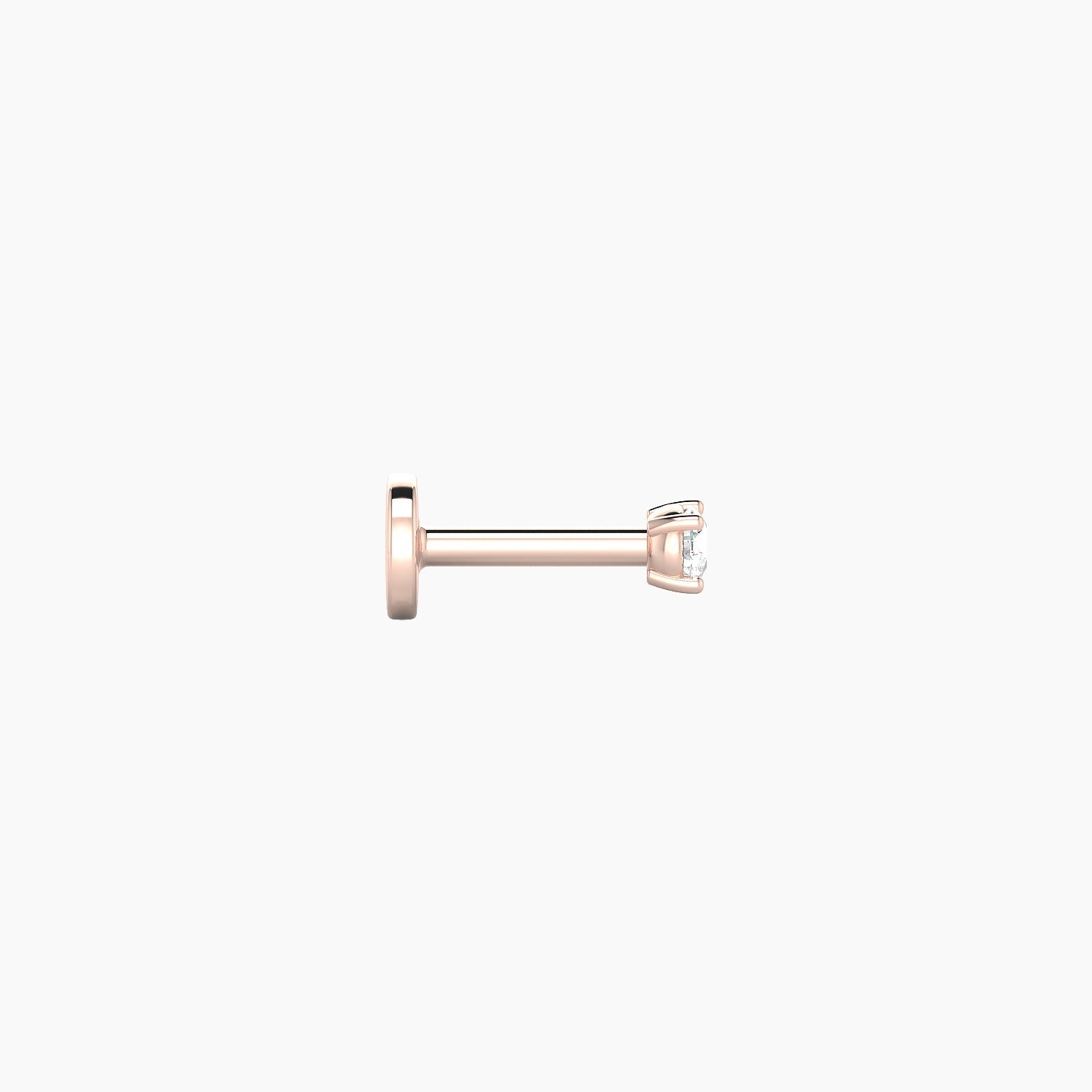 Nut | 18k Rose Gold 2 mm 5 mm Round Diamond Nostril Piercing