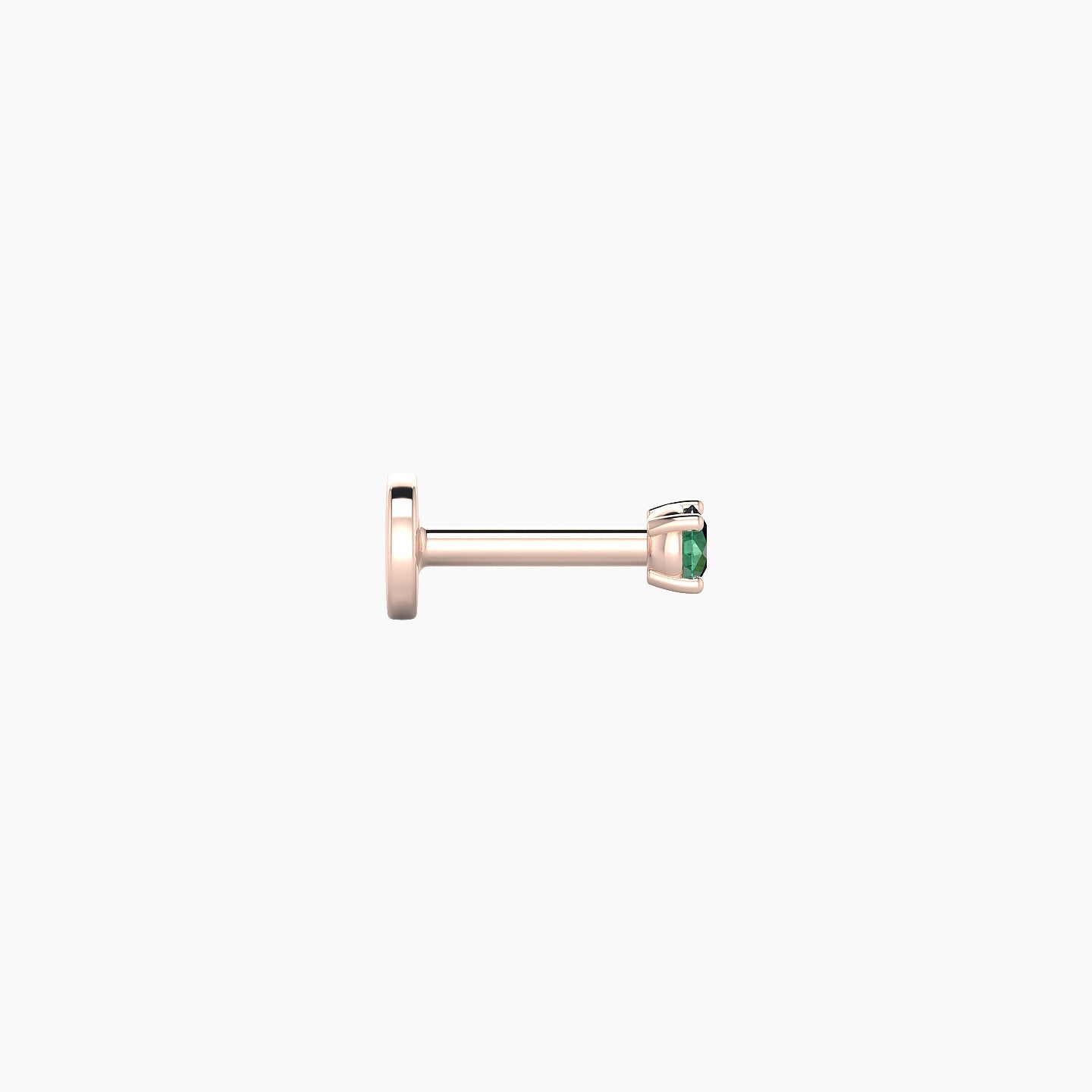 Nut | 18k Rose Gold 5 mm 2 mm Round Emerald Nostril Piercing