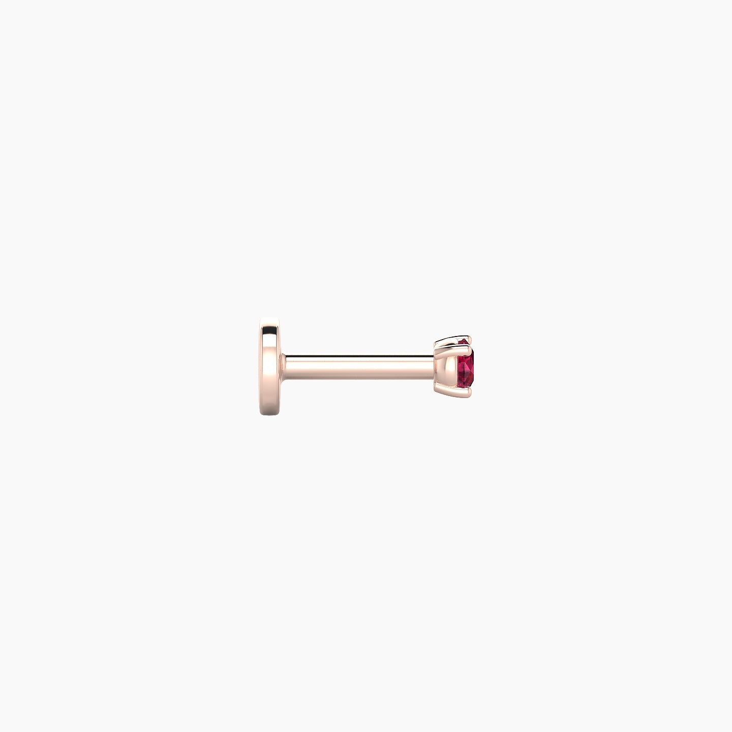 Nut | 18k Rose Gold 5 mm 2 mm Round Ruby Nostril Piercing