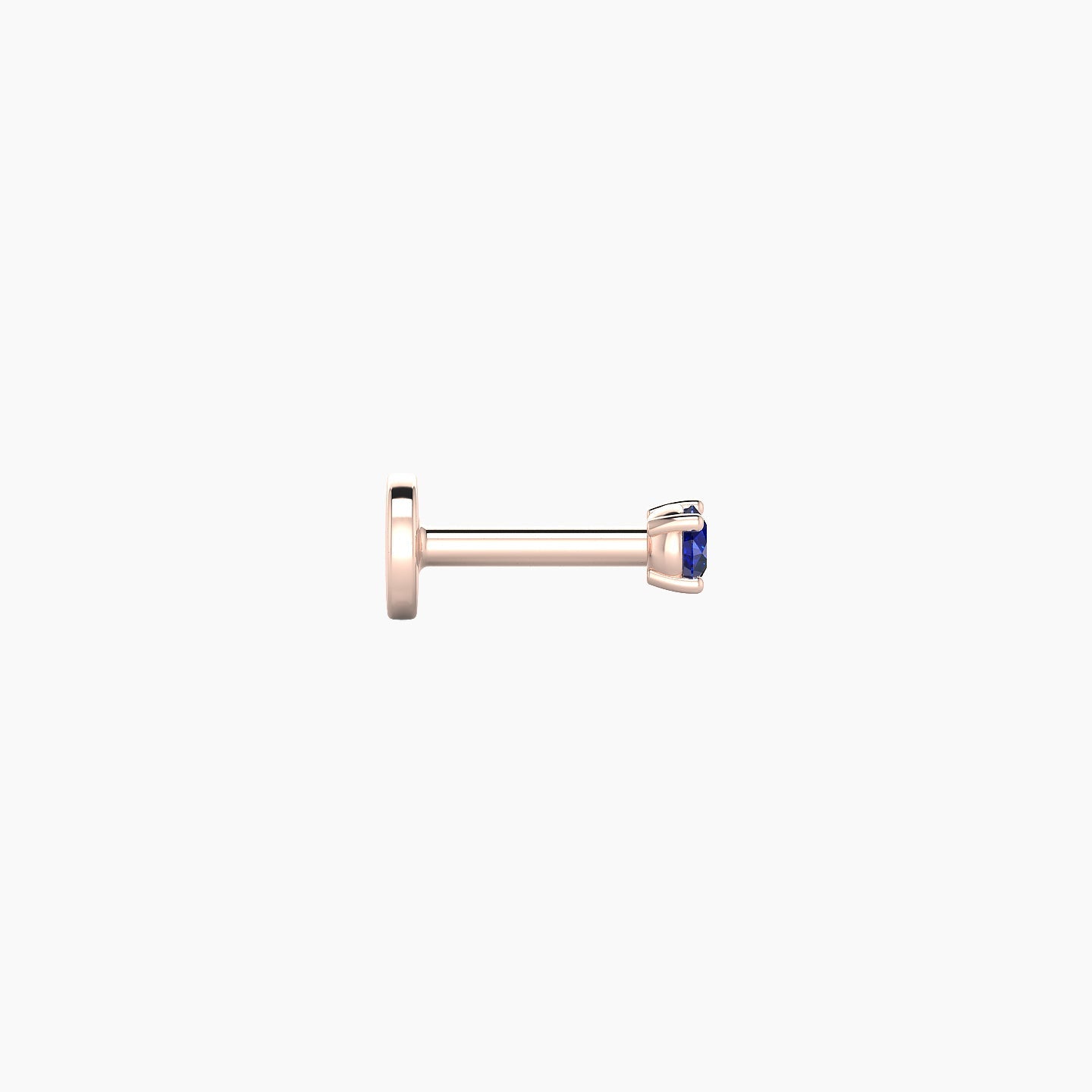 Nut | 18k Rose Gold 5 mm 2 mm Round Sapphire Nostril Piercing