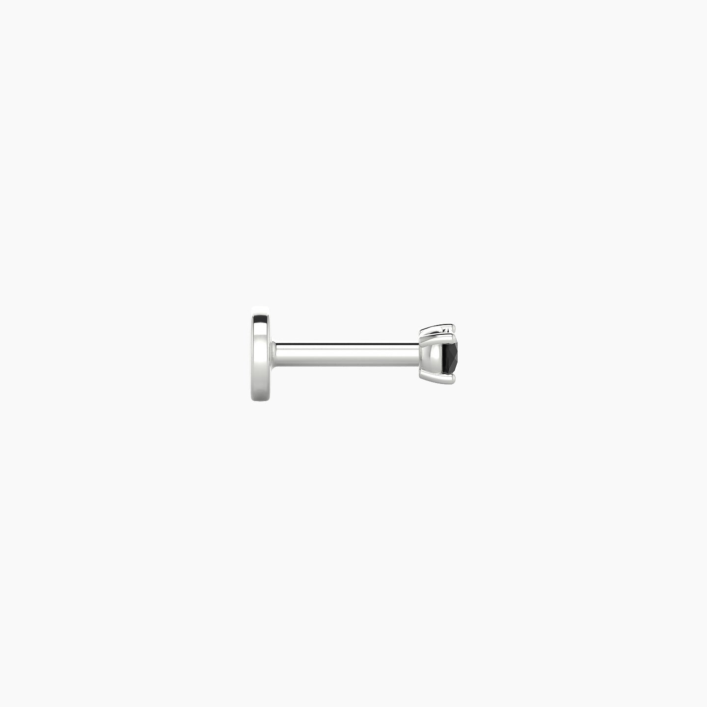 Nut | 18k White Gold 5 mm 2 mm Round Black Diamond Nostril Piercing