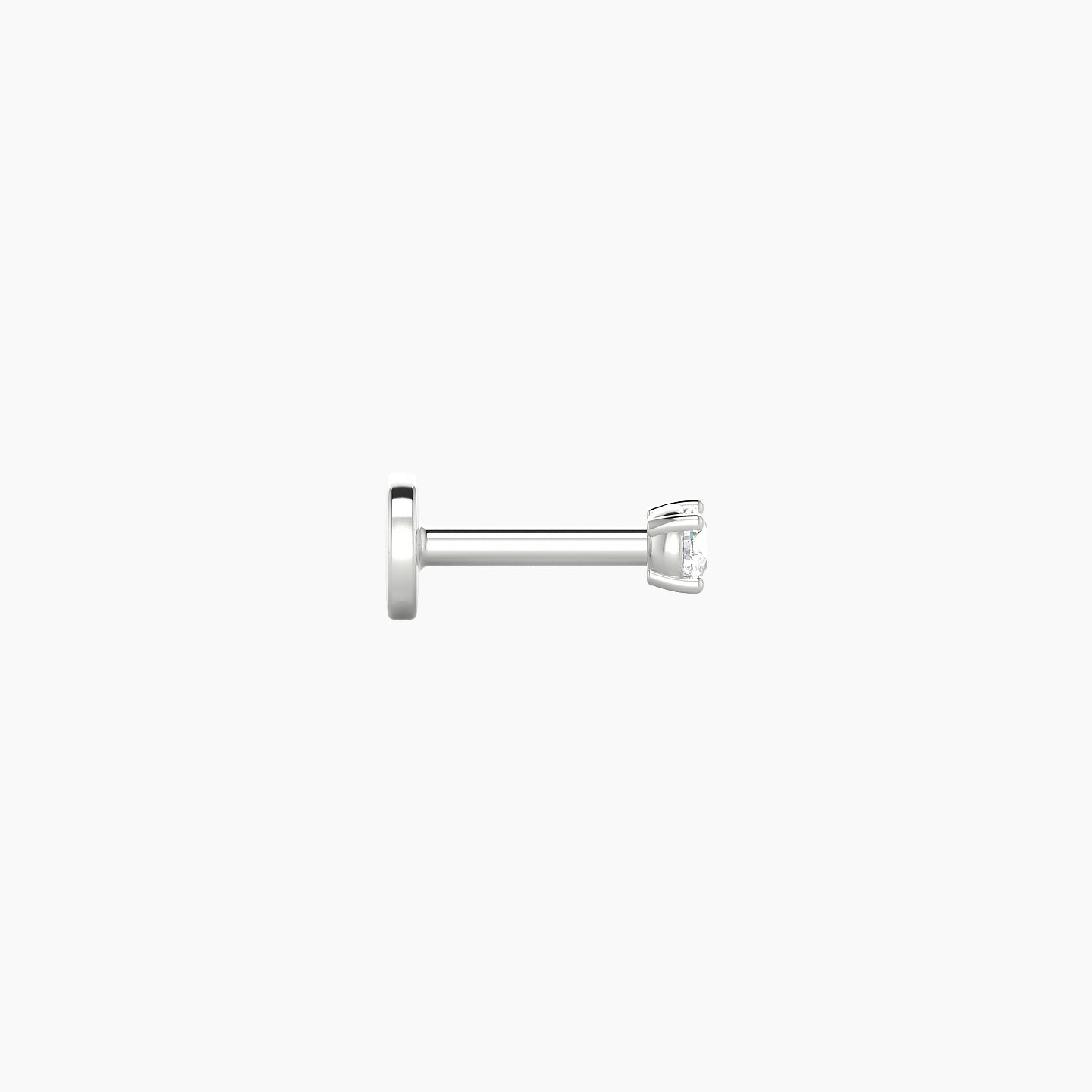 Nut | 18k White Gold 2 mm 5 mm Round Diamond Nostril Piercing