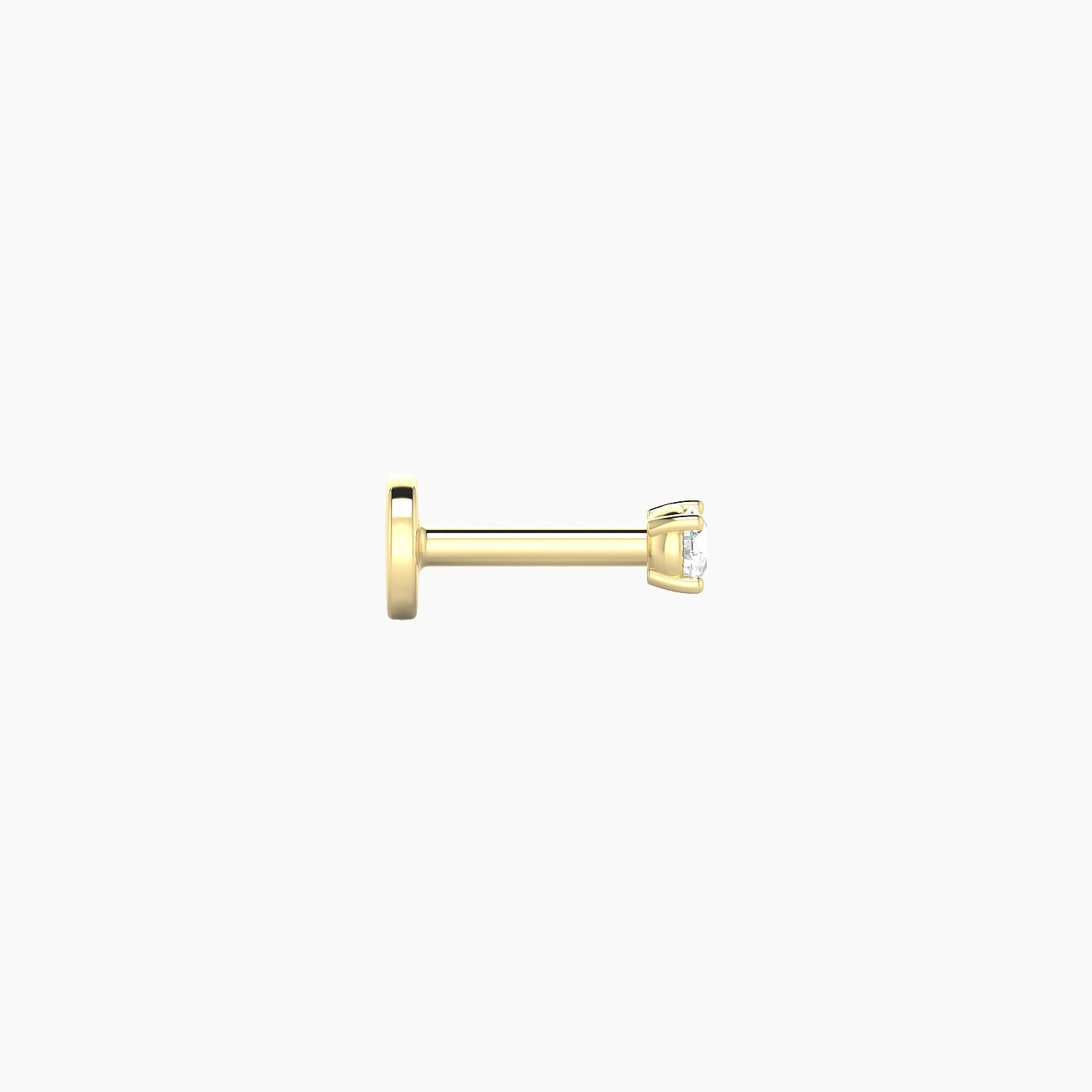 Nut | 18k Yellow Gold 2 mm 5 mm Round Diamond Nostril Piercing