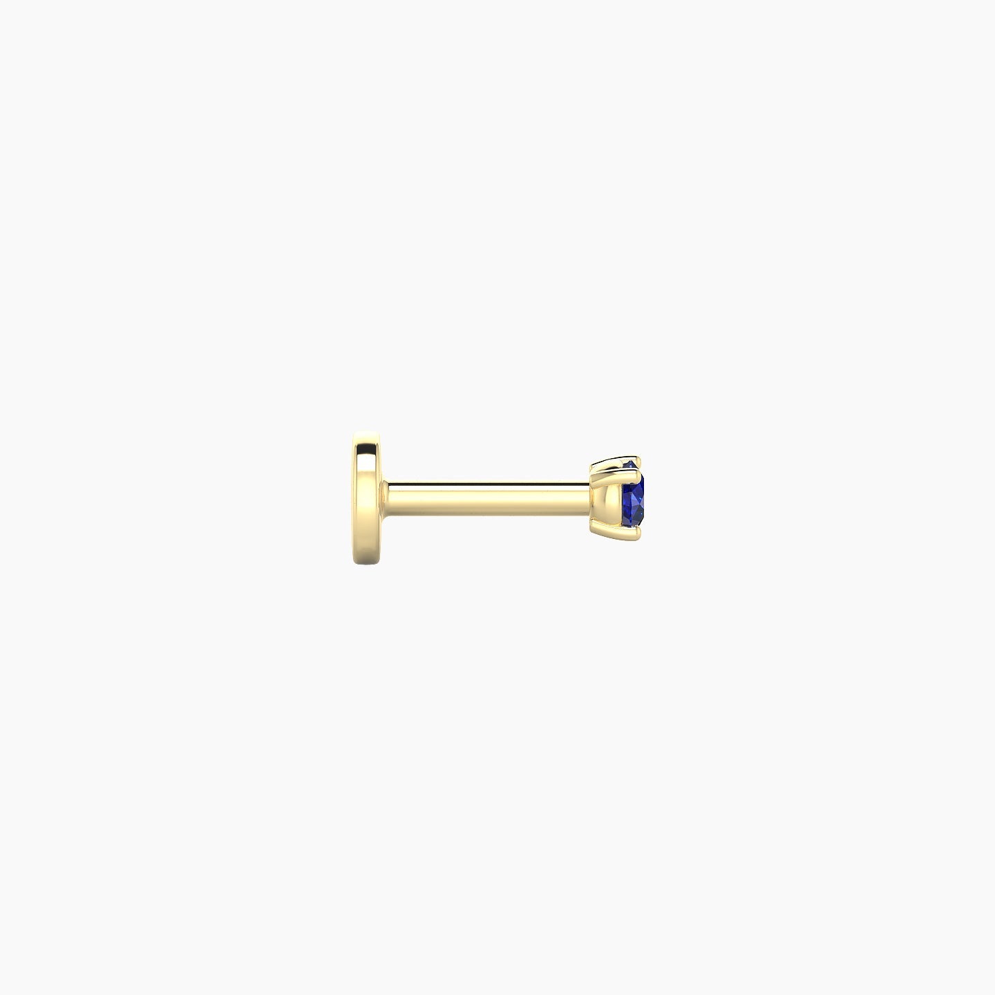 Nut | 18k Yellow Gold 5 mm 2 mm Round Sapphire Nostril Piercing