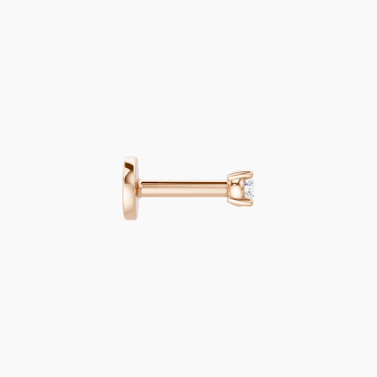 Nut | 18k Rose Gold 2 mm 5 mm Round Diamond Piercing