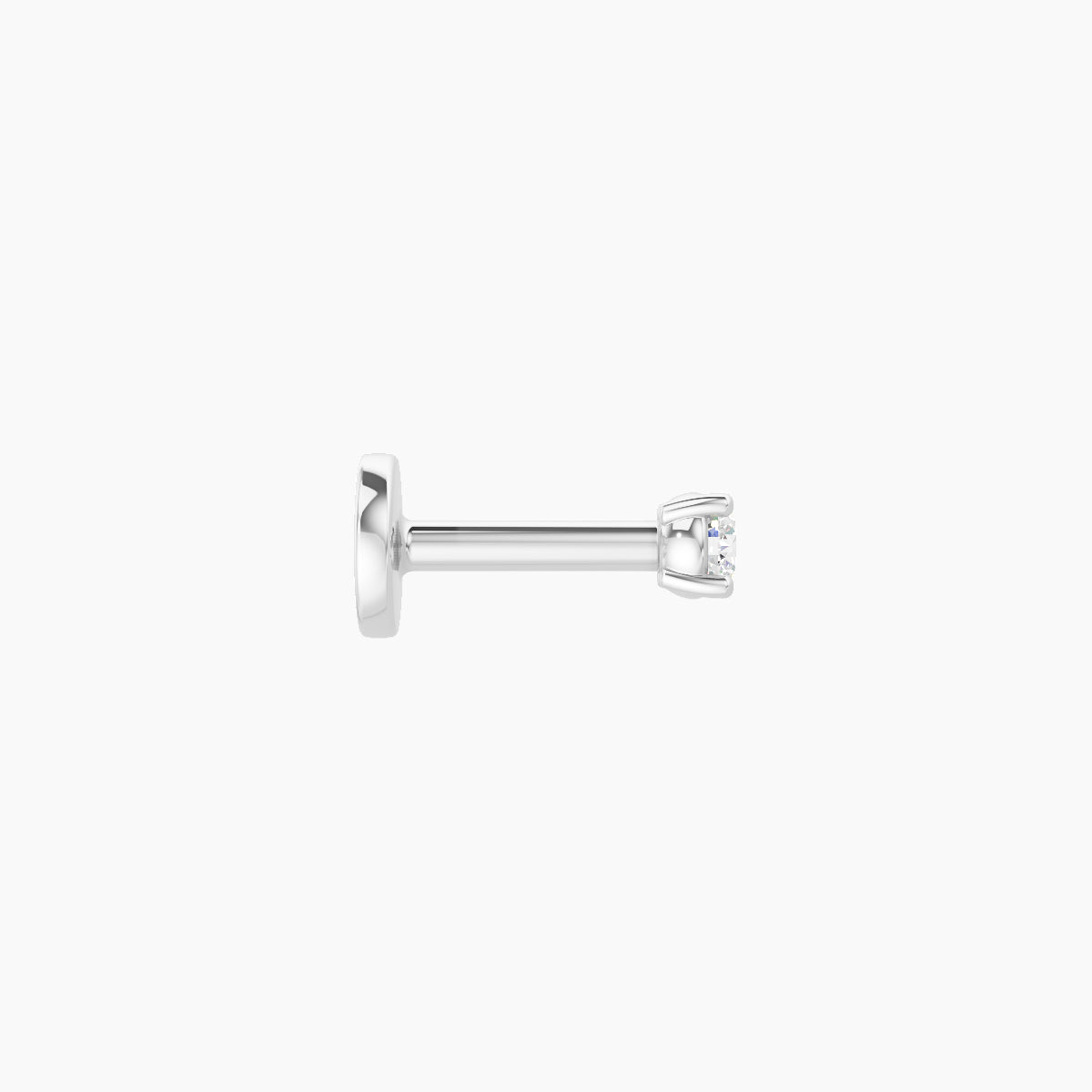 Nut | 18k White Gold 2 mm 5 mm Round Diamond Piercing