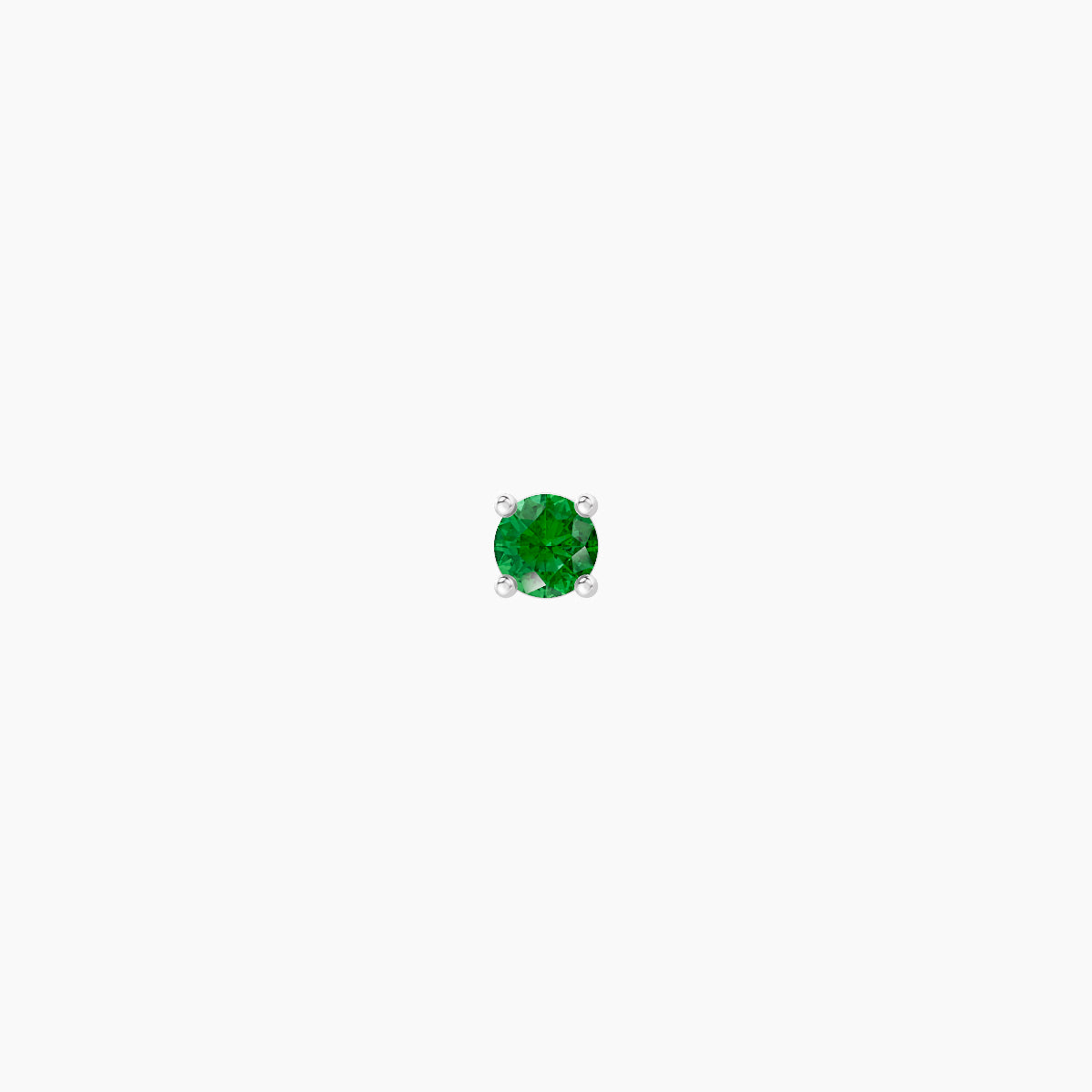 Nut | 18k White Gold 5 mm 2 mm Round Emerald Piercing