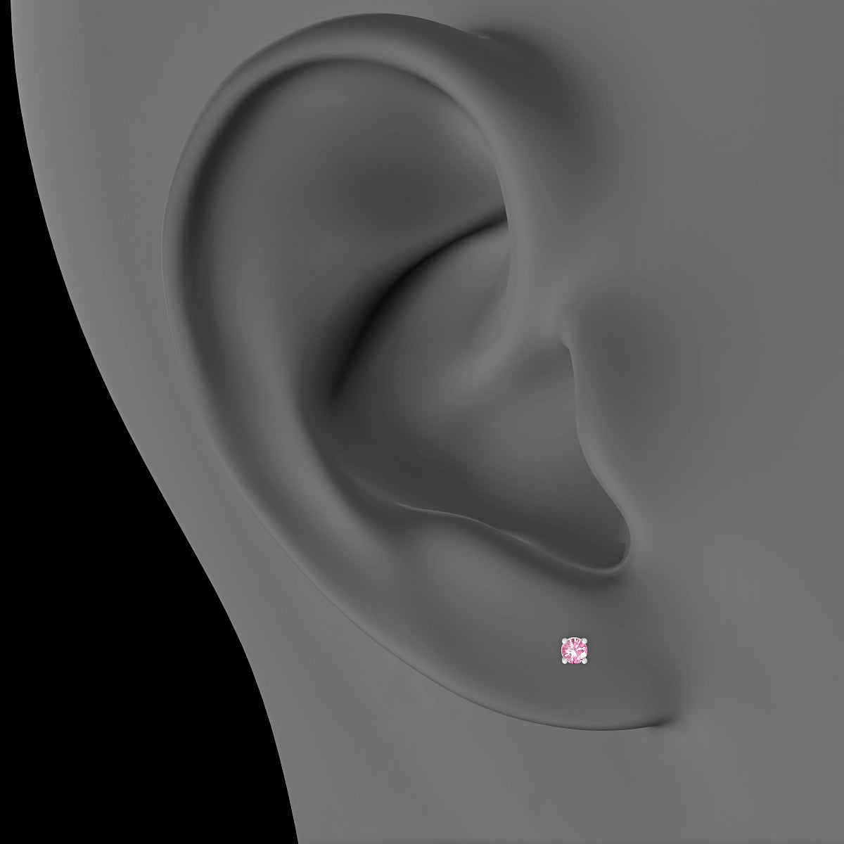 Nut | 18k White Gold 5 mm 2 mm Round Pink Sapphire Piercing