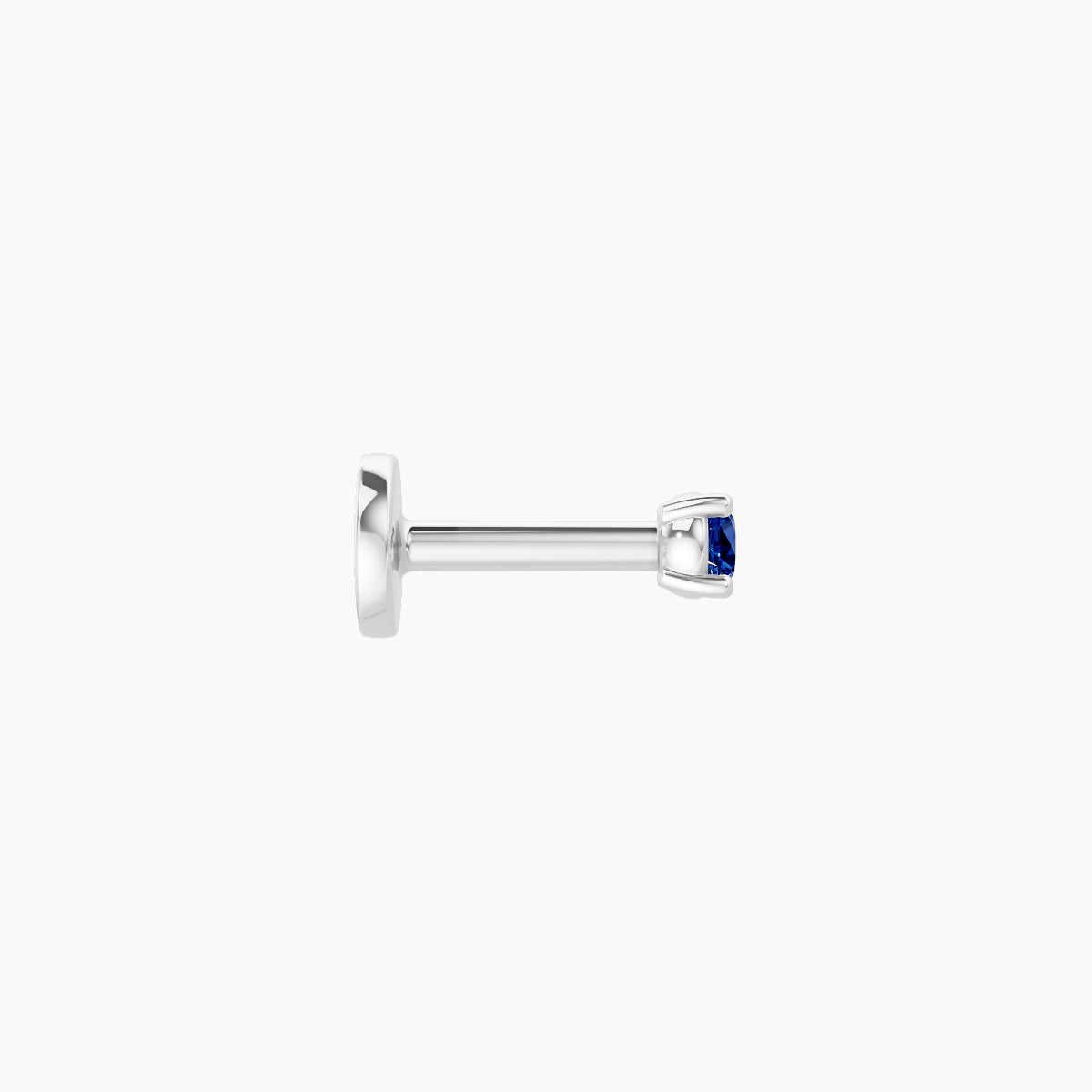 Nut | 18k White Gold 5 mm 2 mm Round Sapphire Piercing