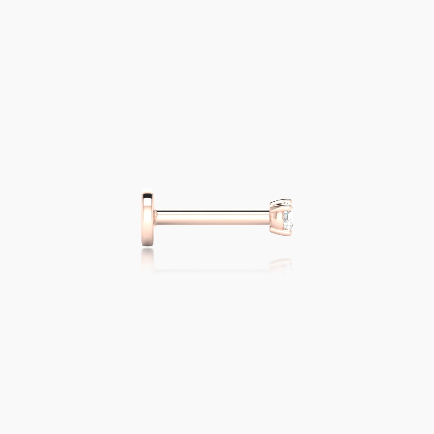 Nut | 18k Rose Gold 2 mm 6.5 mm Round Diamond Nostril Piercing