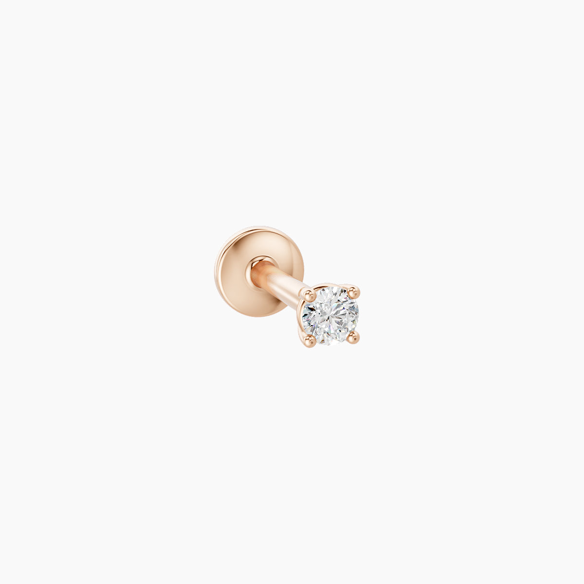 Nut | 18k Rose Gold 2 mm 6.5 mm Round Diamond Piercing