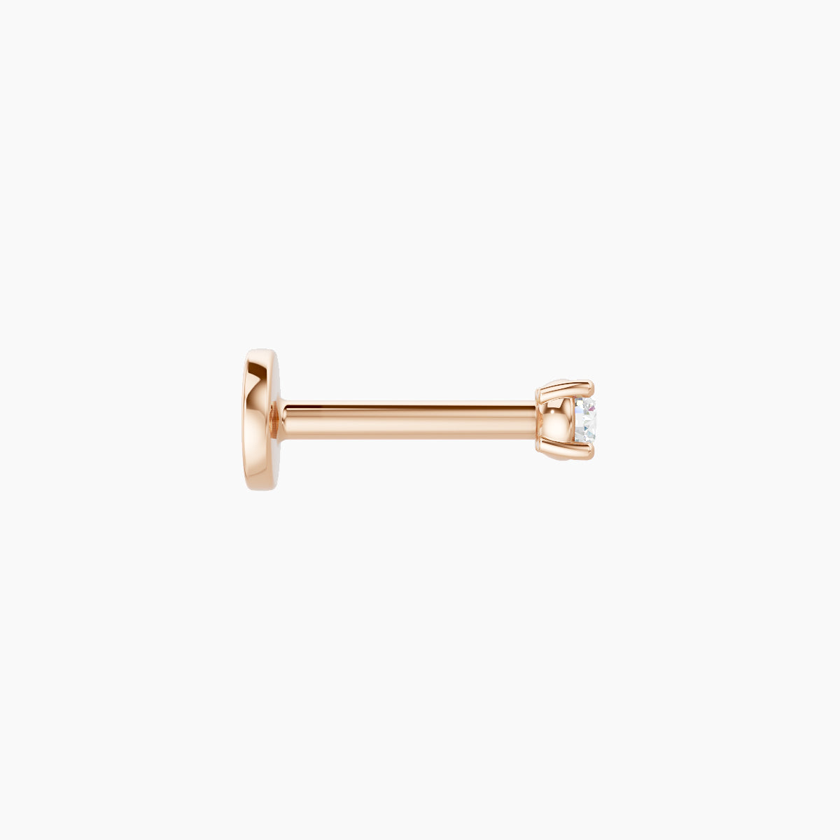 Nut | 18k Rose Gold 2 mm 6.5 mm Round Diamond Piercing