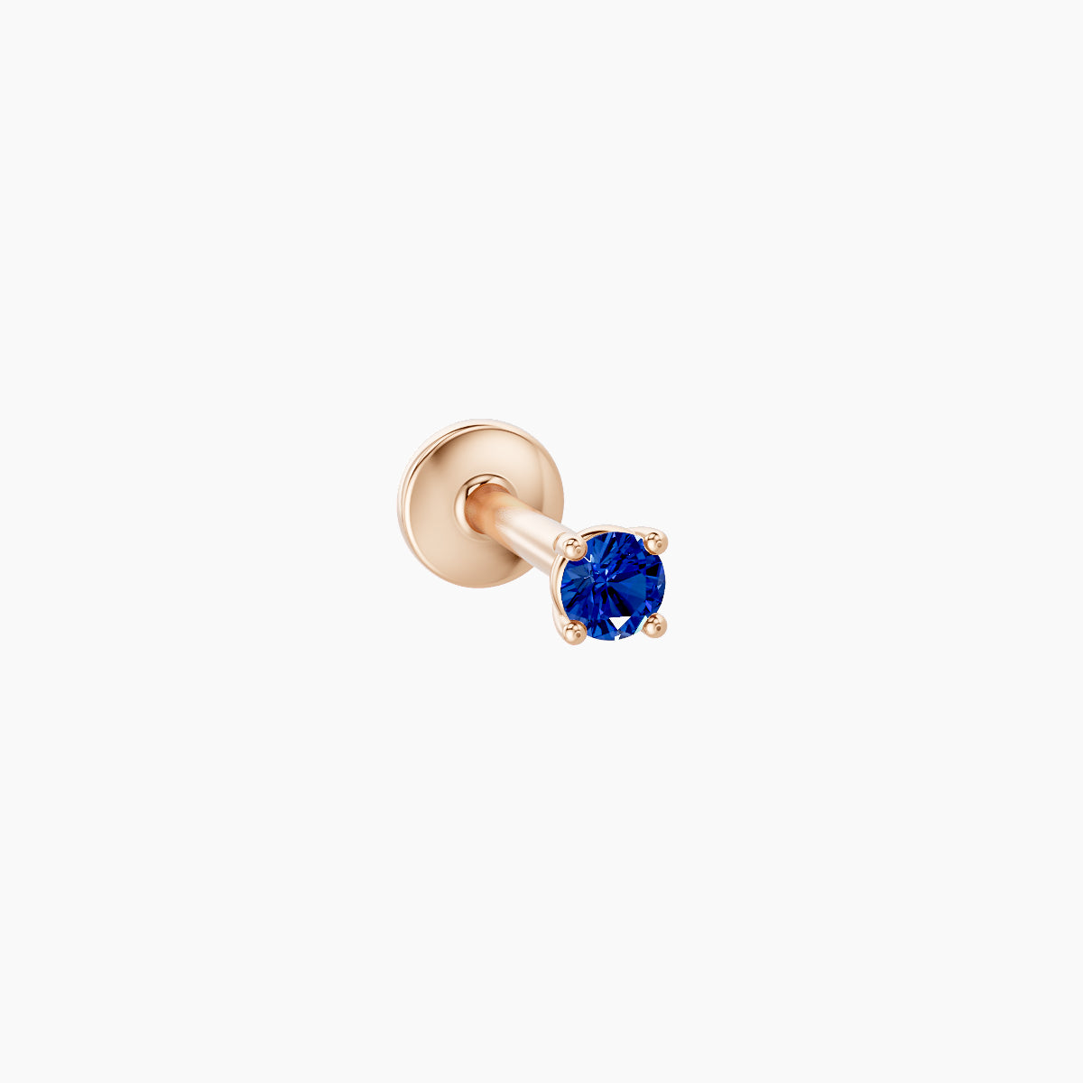 Nut | 18k Rose Gold 6.5 mm 2 mm Round Sapphire Piercing