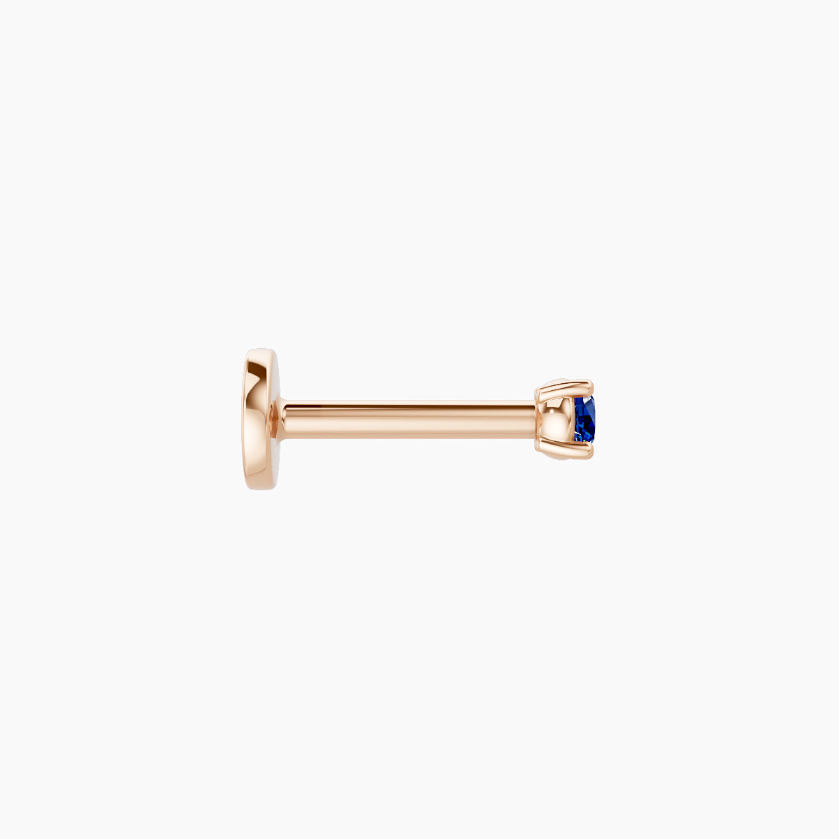 Nut | 18k Rose Gold 6.5 mm 2 mm Round Sapphire Piercing