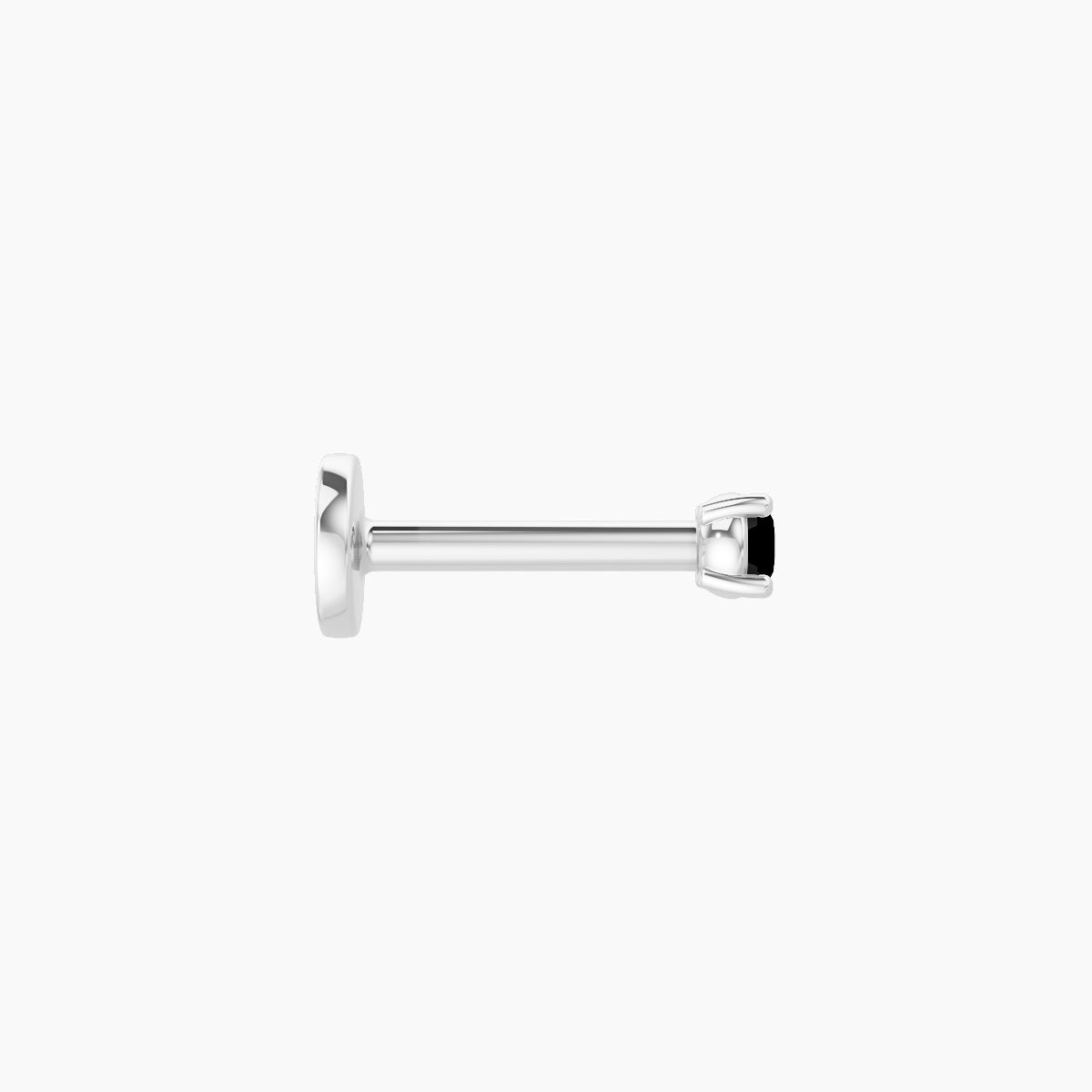 Nut | 18k White Gold 6.5 mm 2 mm Round Black Diamond Piercing