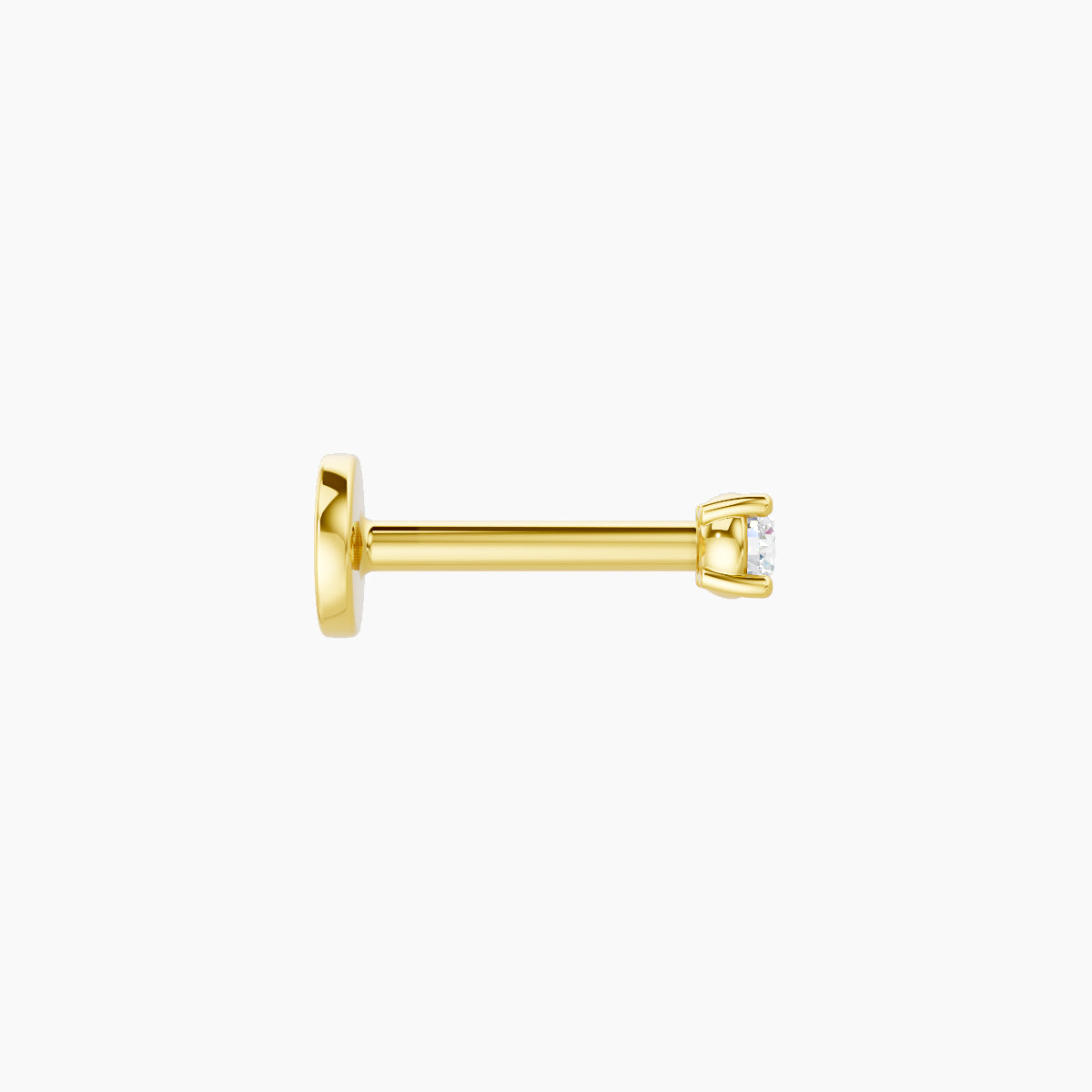 Nut | 18k Yellow Gold 2 mm 6.5 mm Round Diamond Piercing