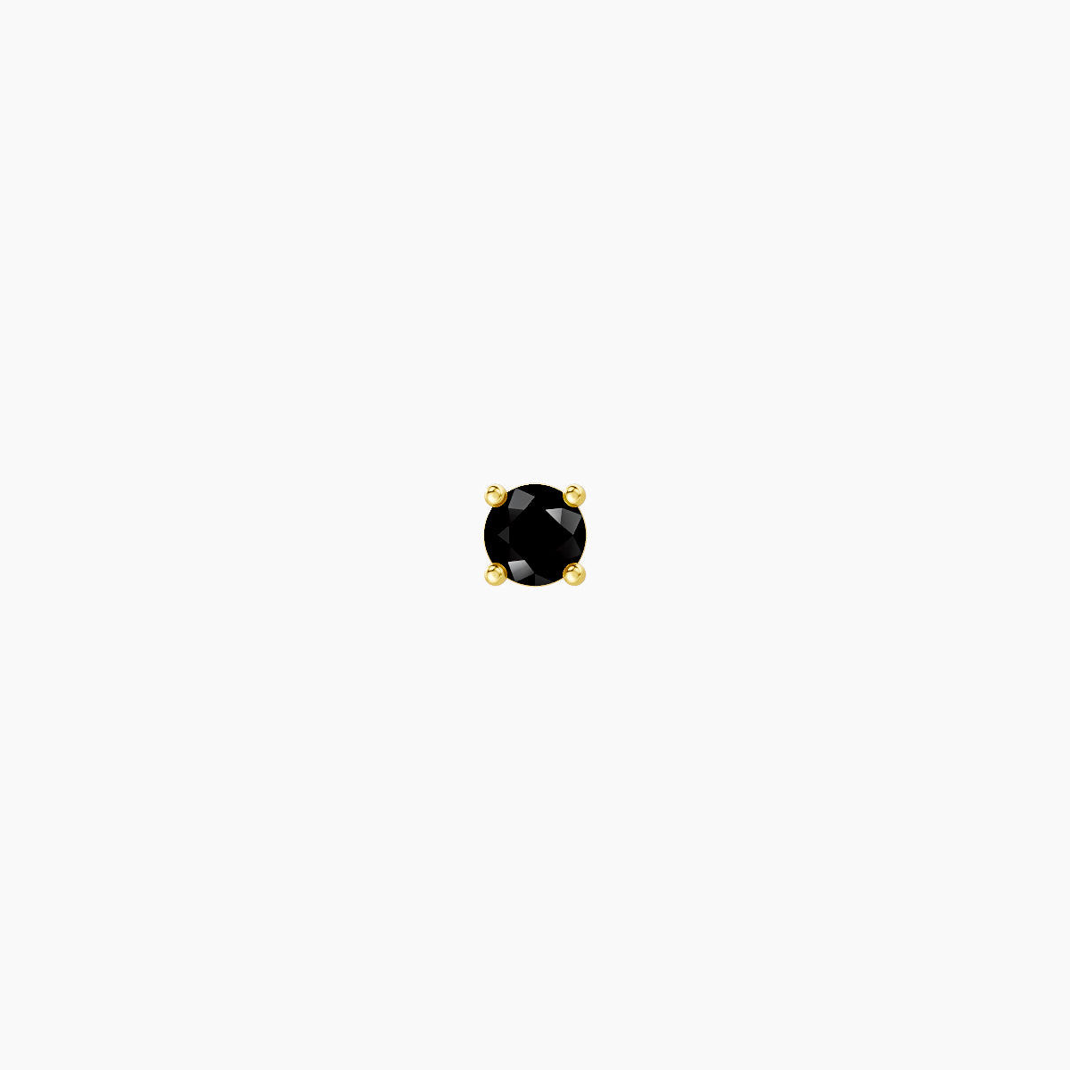 Nut | 18k Yellow Gold 8 mm 2 mm Round Black Diamond Nose Piercing