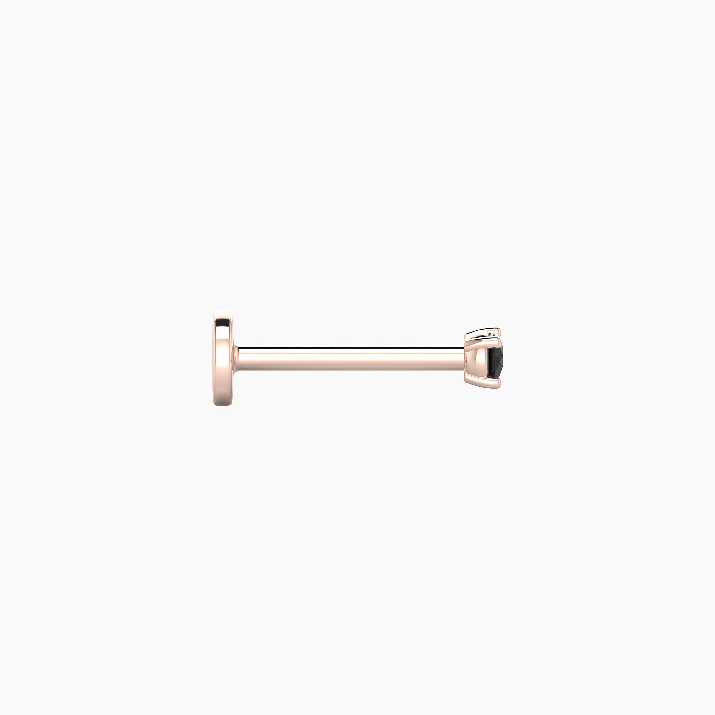 Nut | 18k Rose Gold 8 mm 2 mm Round Black Diamond Nostril Piercing