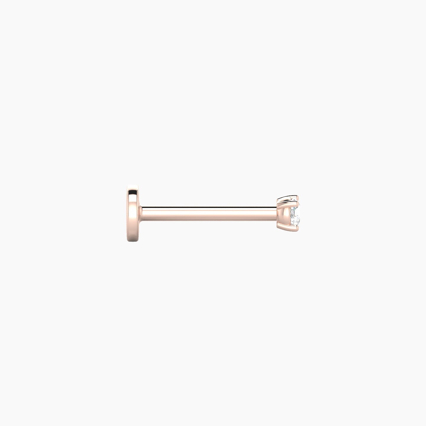 Nut | 18k Rose Gold 2 mm 8 mm Round Diamond Nostril Piercing