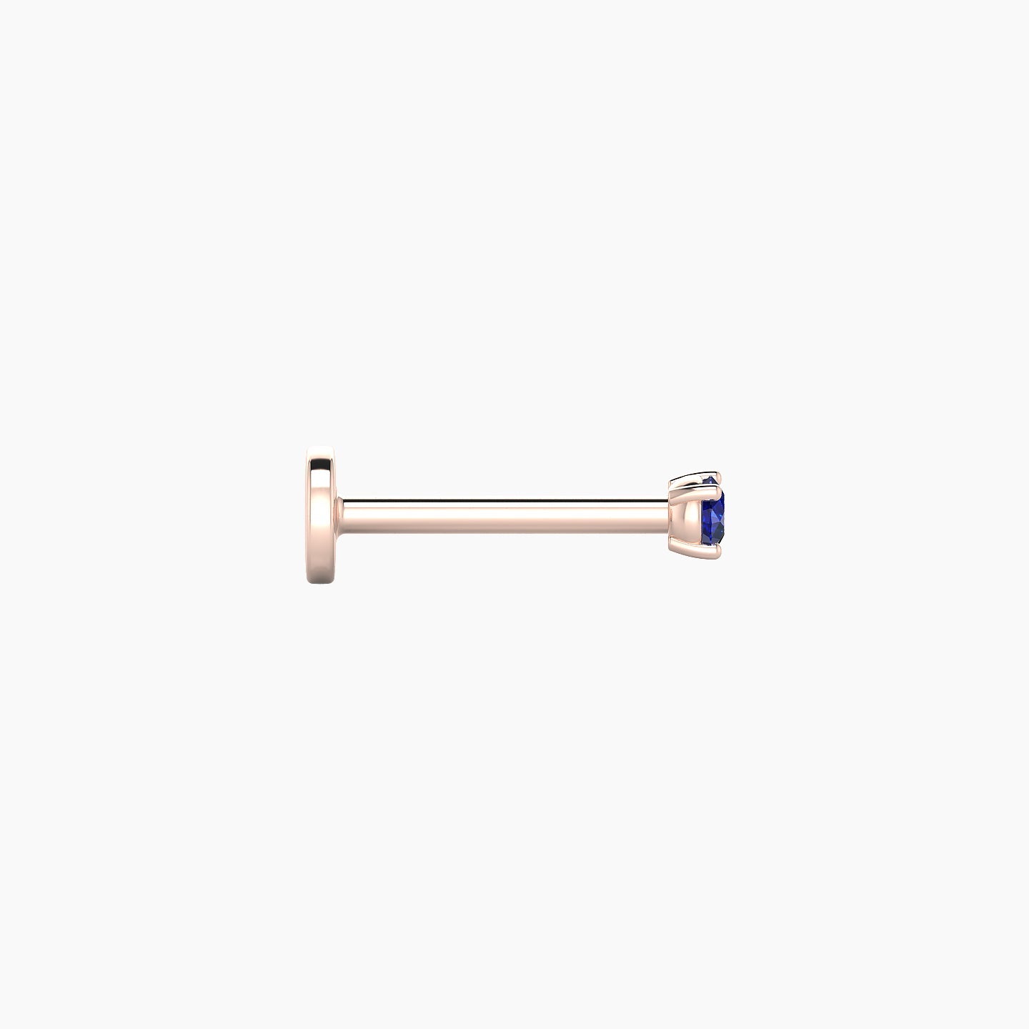 Nut | 18k Rose Gold 8 mm 2 mm Round Sapphire Nostril Piercing