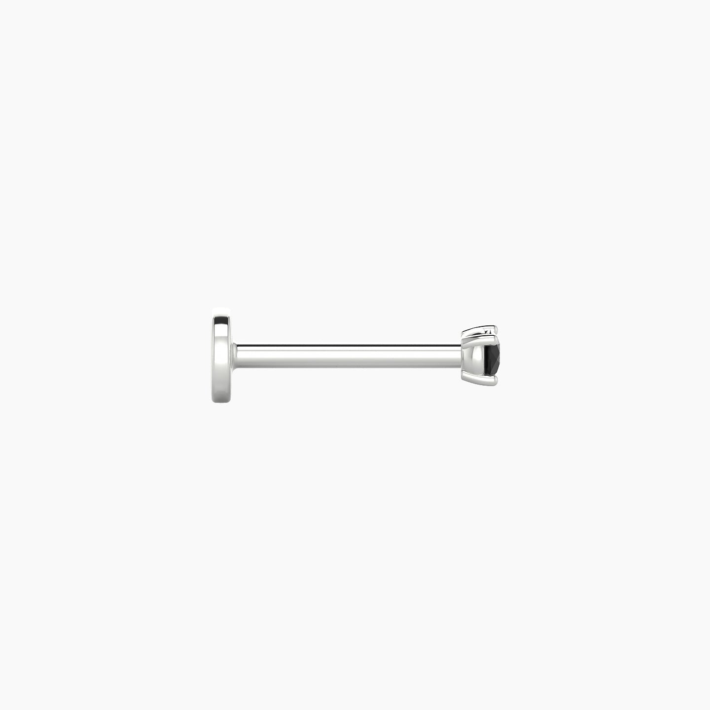 Nut | 18k White Gold 8 mm 2 mm Round Black Diamond Nostril Piercing