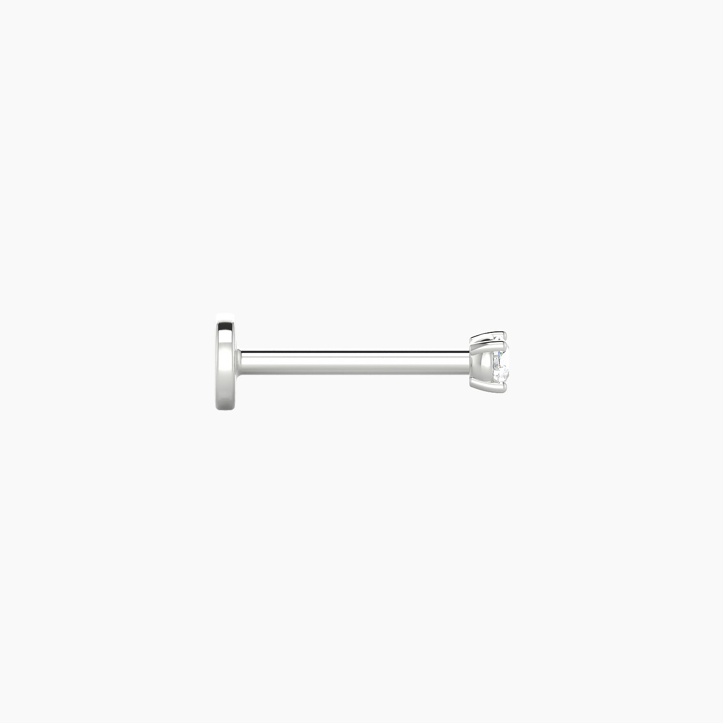 Nut | 18k White Gold 2 mm 8 mm Round Diamond Nostril Piercing