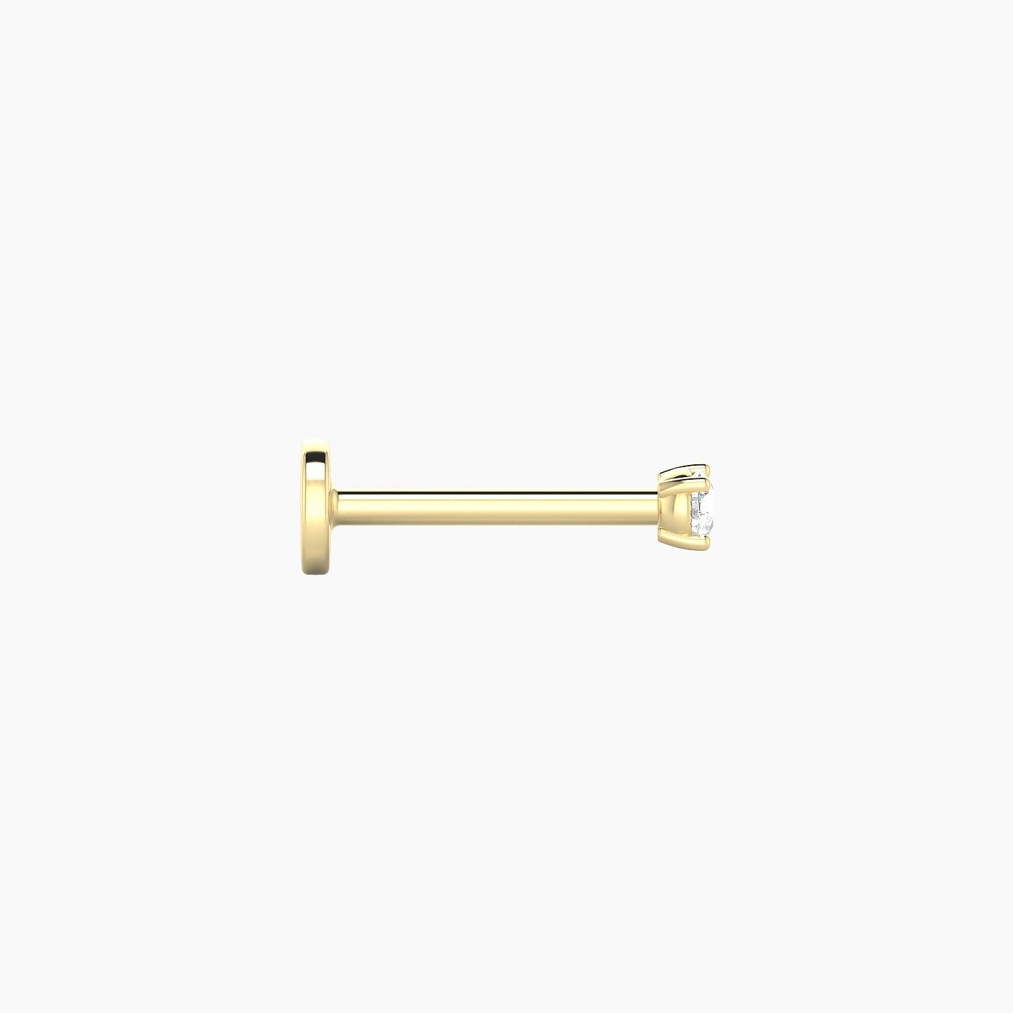 Nut | 18k Yellow Gold 2 mm 8 mm Round Diamond Nostril Piercing