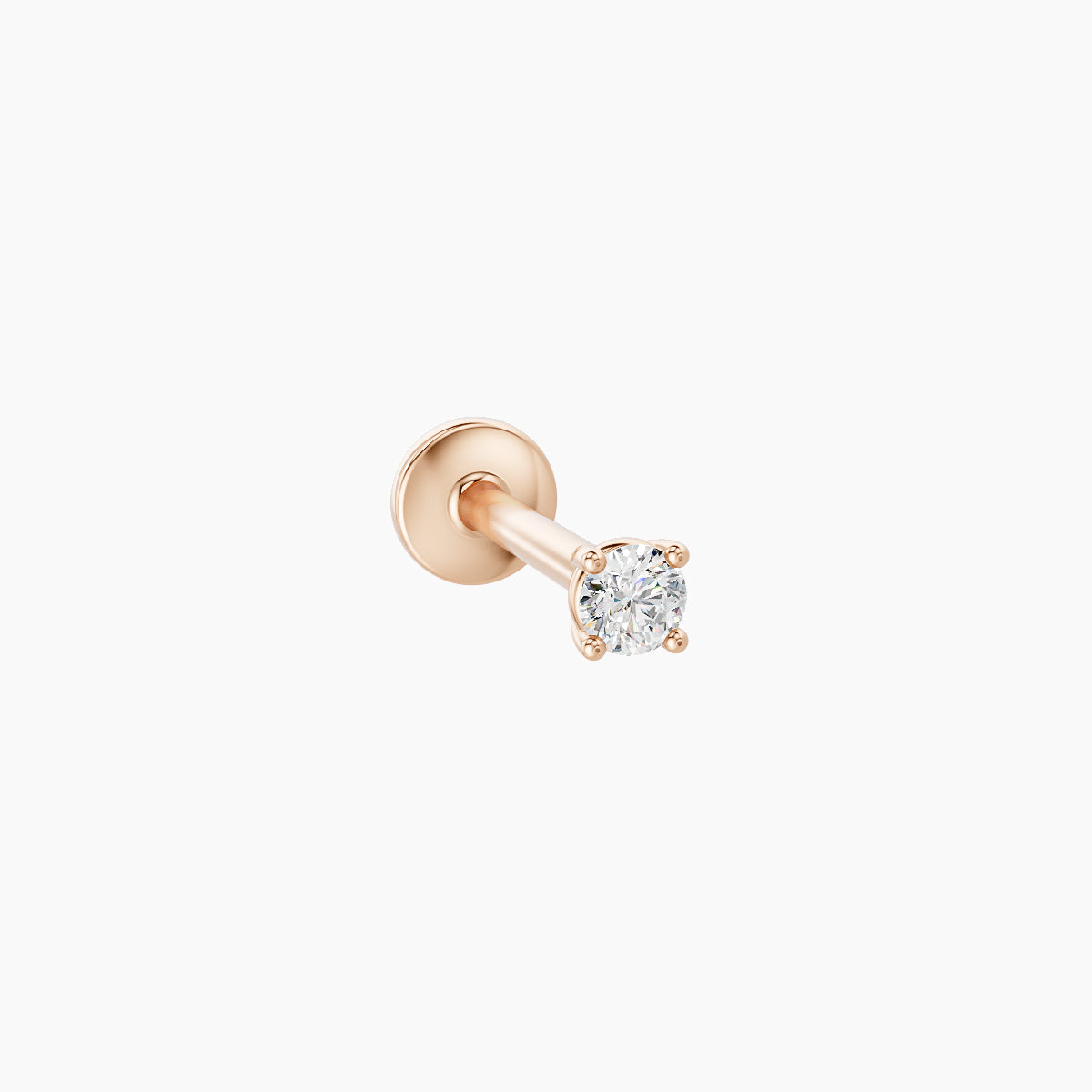 Nut | 18k Rose Gold 2 mm 8 mm Round Diamond Piercing