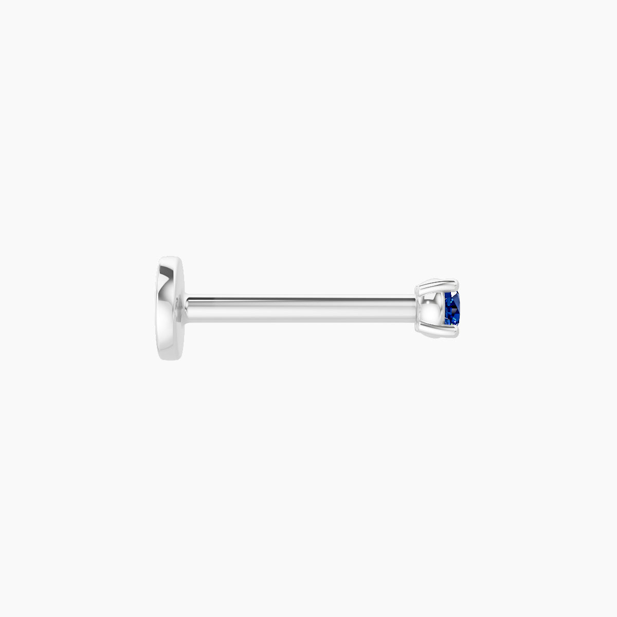 Nut | 18k White Gold 8 mm 2 mm Round Sapphire Piercing