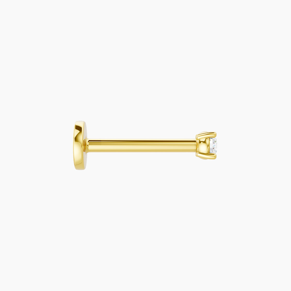 Nut | 18k Yellow Gold 2 mm 8 mm Round Diamond Piercing