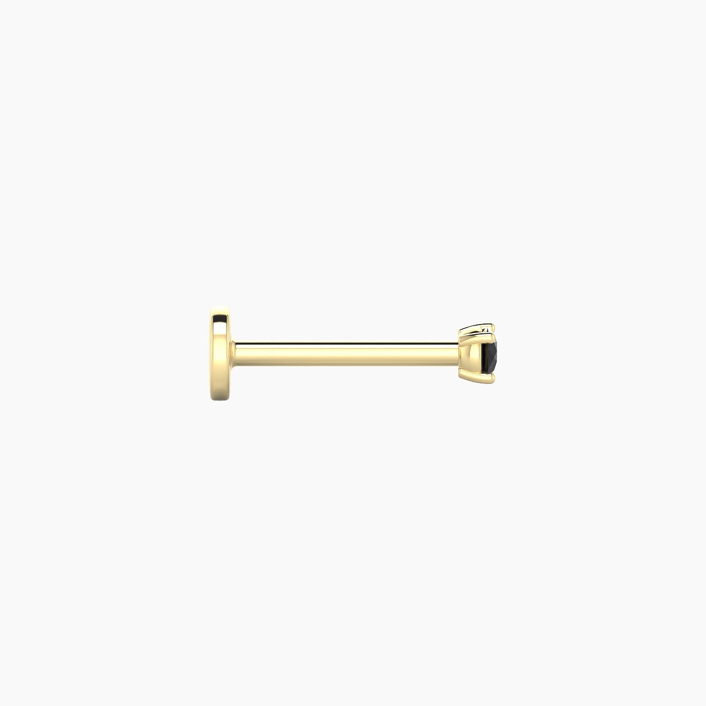 Nut | 18k Yellow Gold 8 mm 2 mm Round Black Diamond Piercing