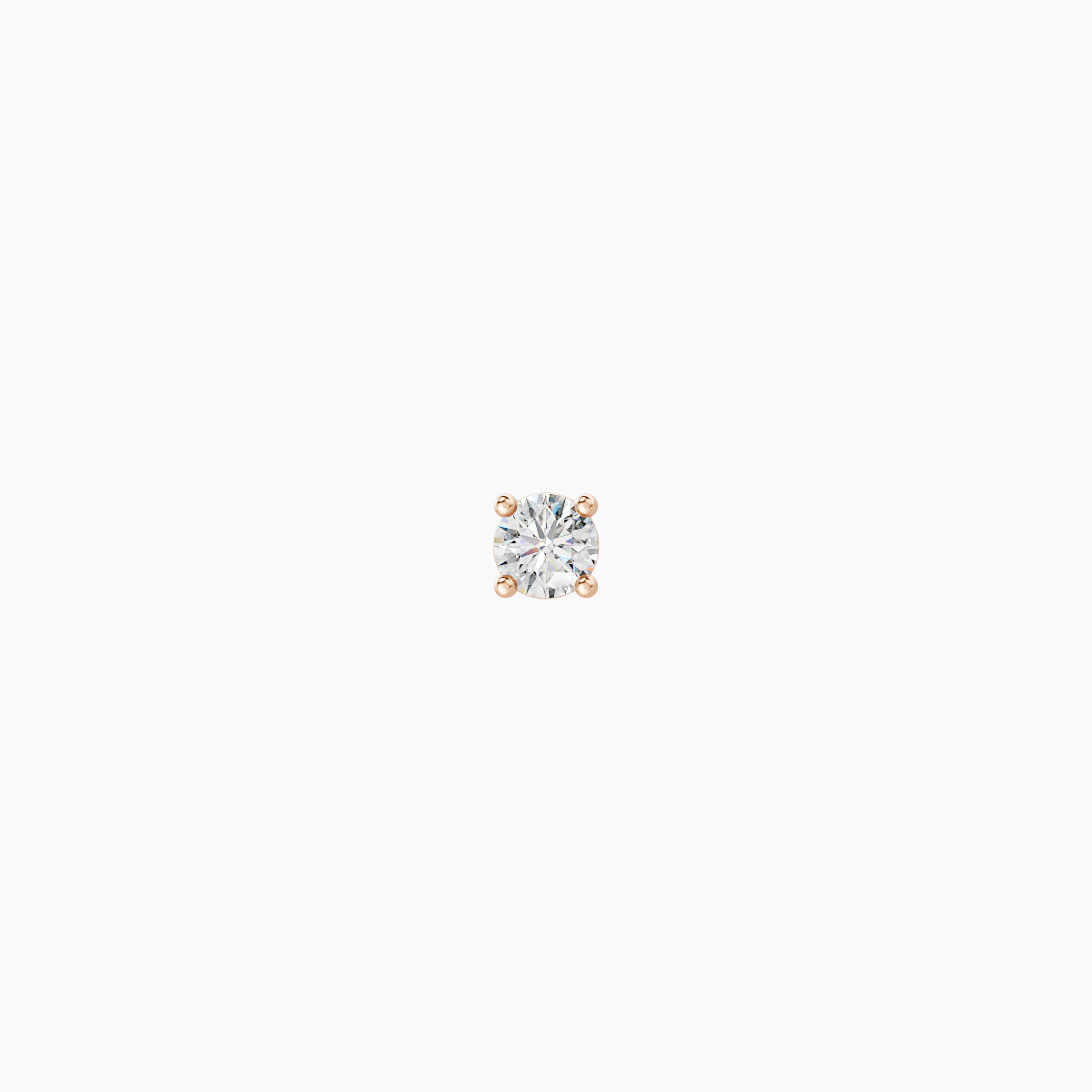 Nut | 18k Rose Gold 2 mm Round Diamond Earring