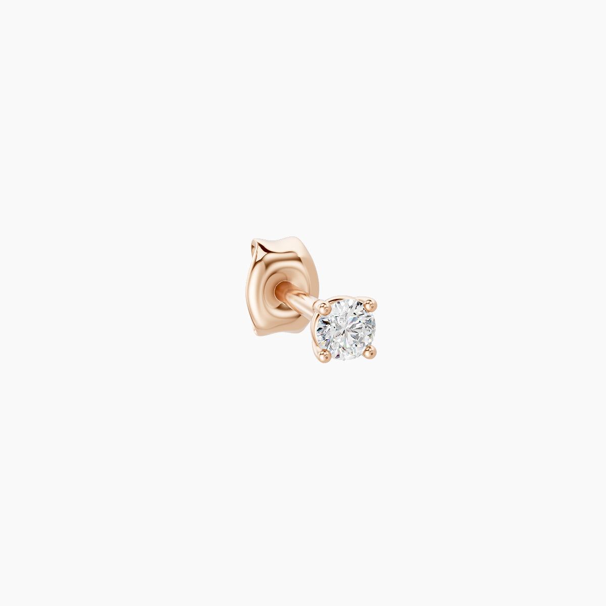 Nut | 18k Rose Gold 2 mm Round Diamond Earring