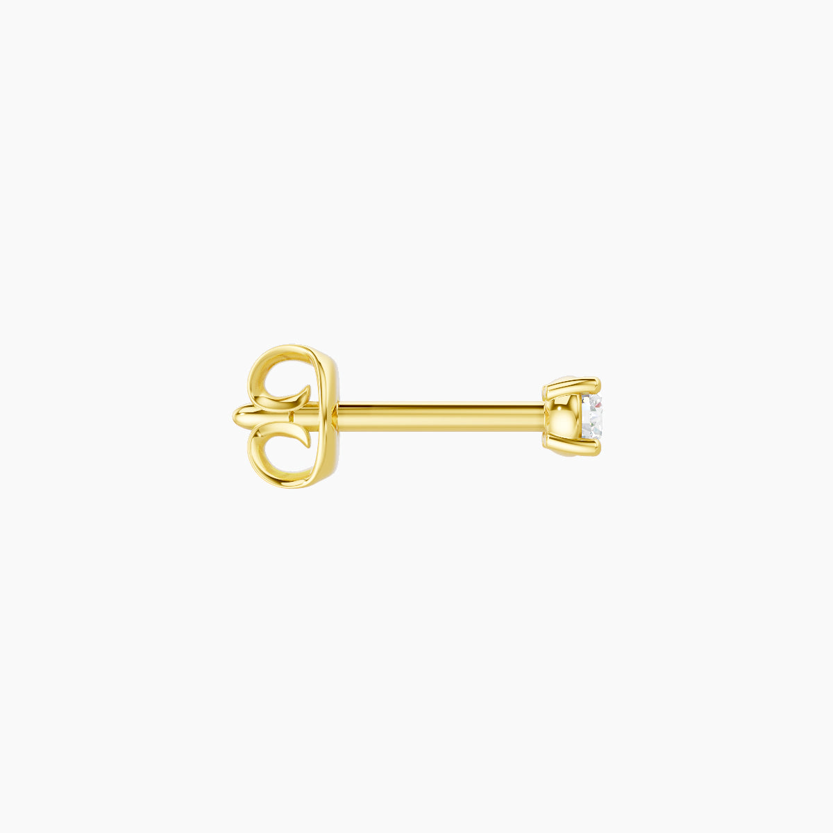 Nut | 18k Yellow Gold 2 mm Round Diamond Earring