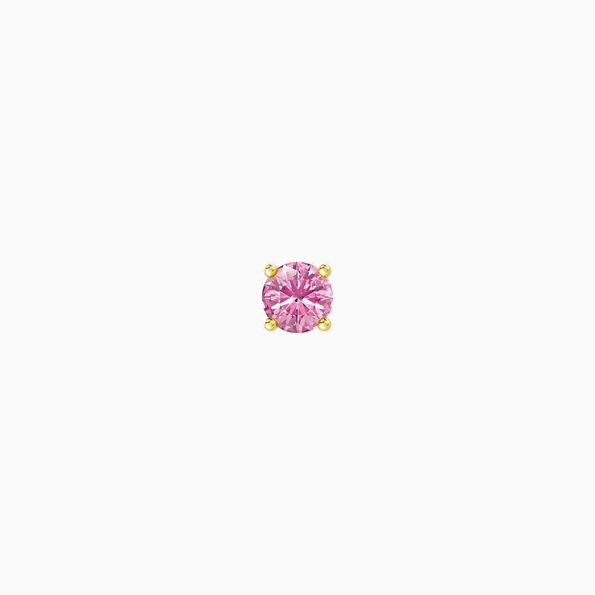 Nut | 18k Yellow Gold 5 mm 2.5 mm Round Pink Sapphire Nose Piercing