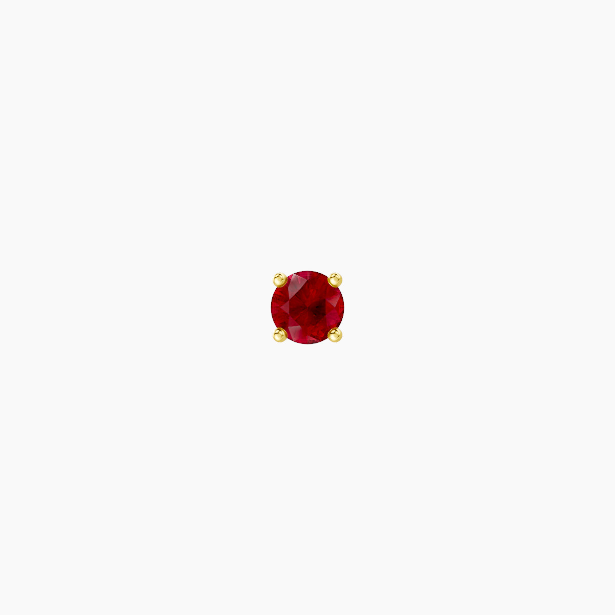 Nut | 18k Yellow Gold 5 mm 2.5 mm Round Ruby Nose Piercing