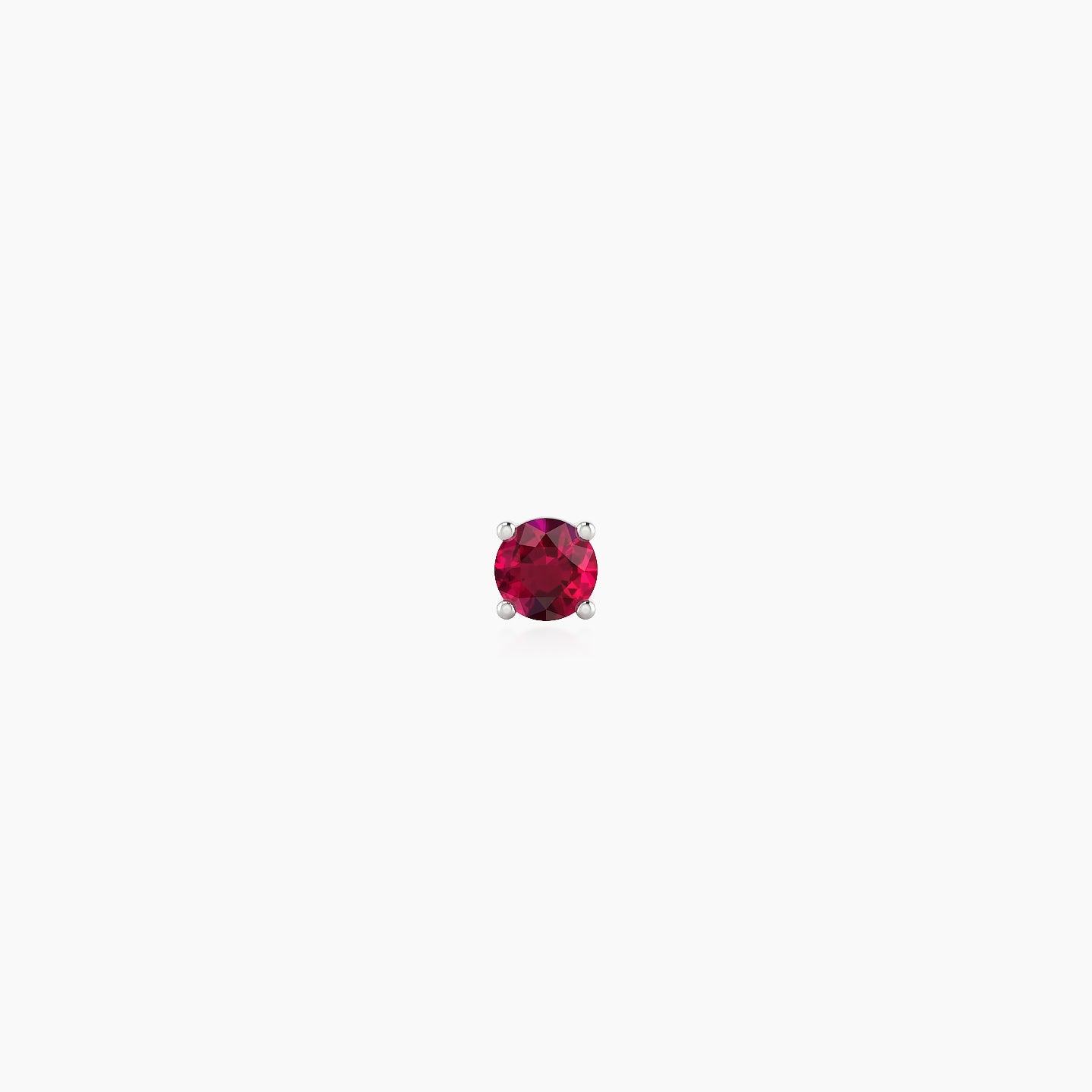 Nut | 18k White Gold 5 mm 2.5 mm Round Ruby Nostril Piercing