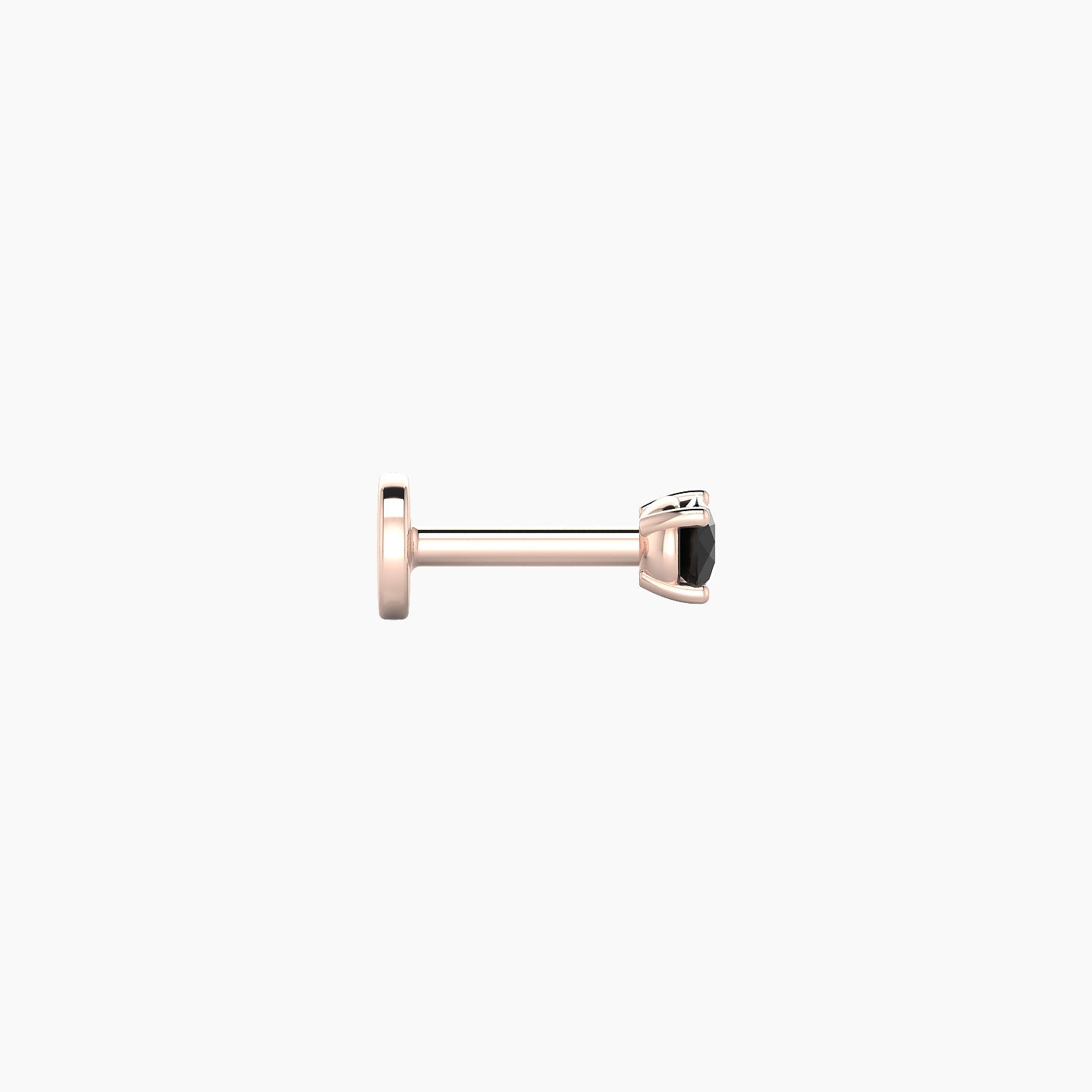 Nut | 18k Rose Gold 5 mm 2.5 mm Round Black Diamond Nostril Piercing