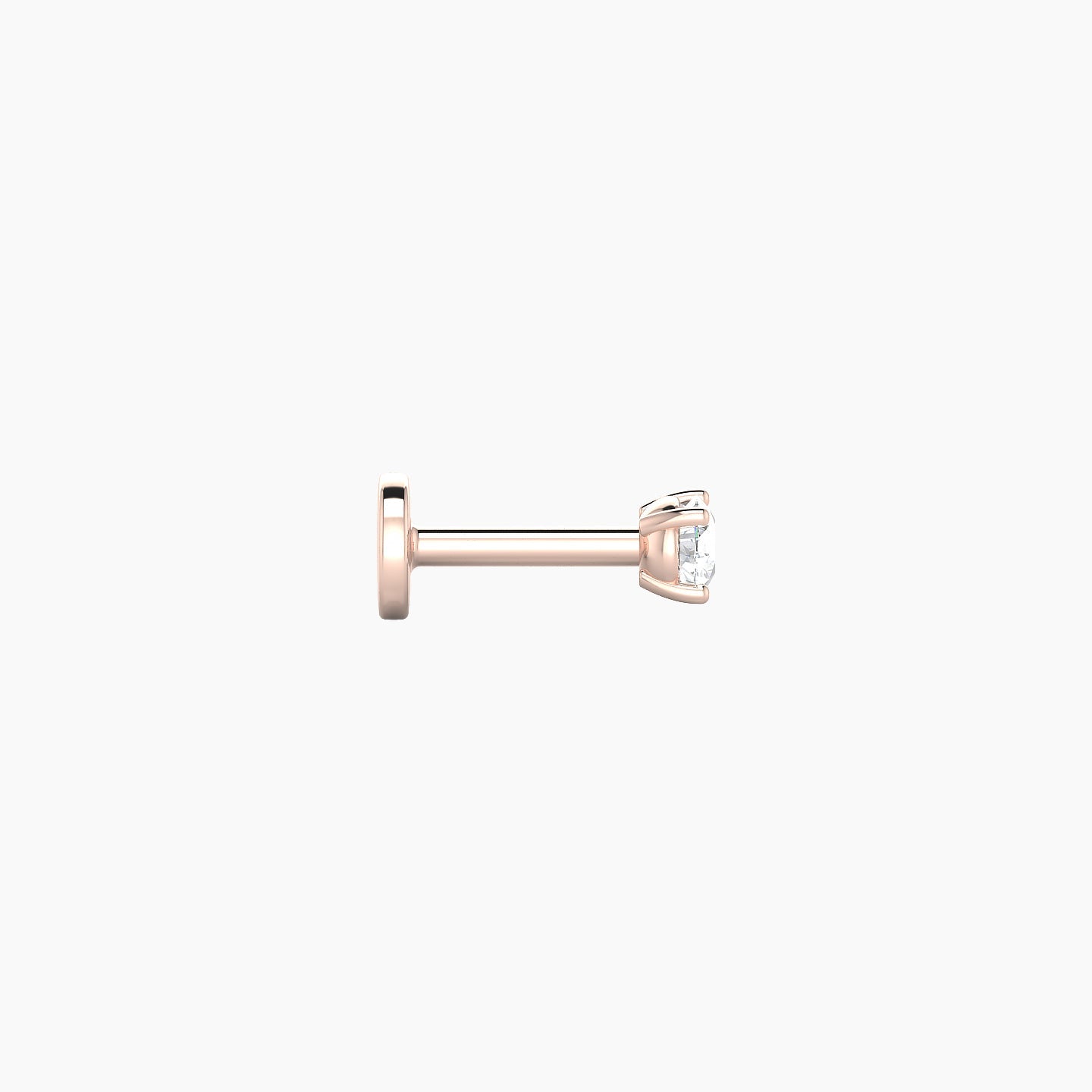 Nut | 18k Rose Gold 2.5 mm 5 mm Round Diamond Nostril Piercing