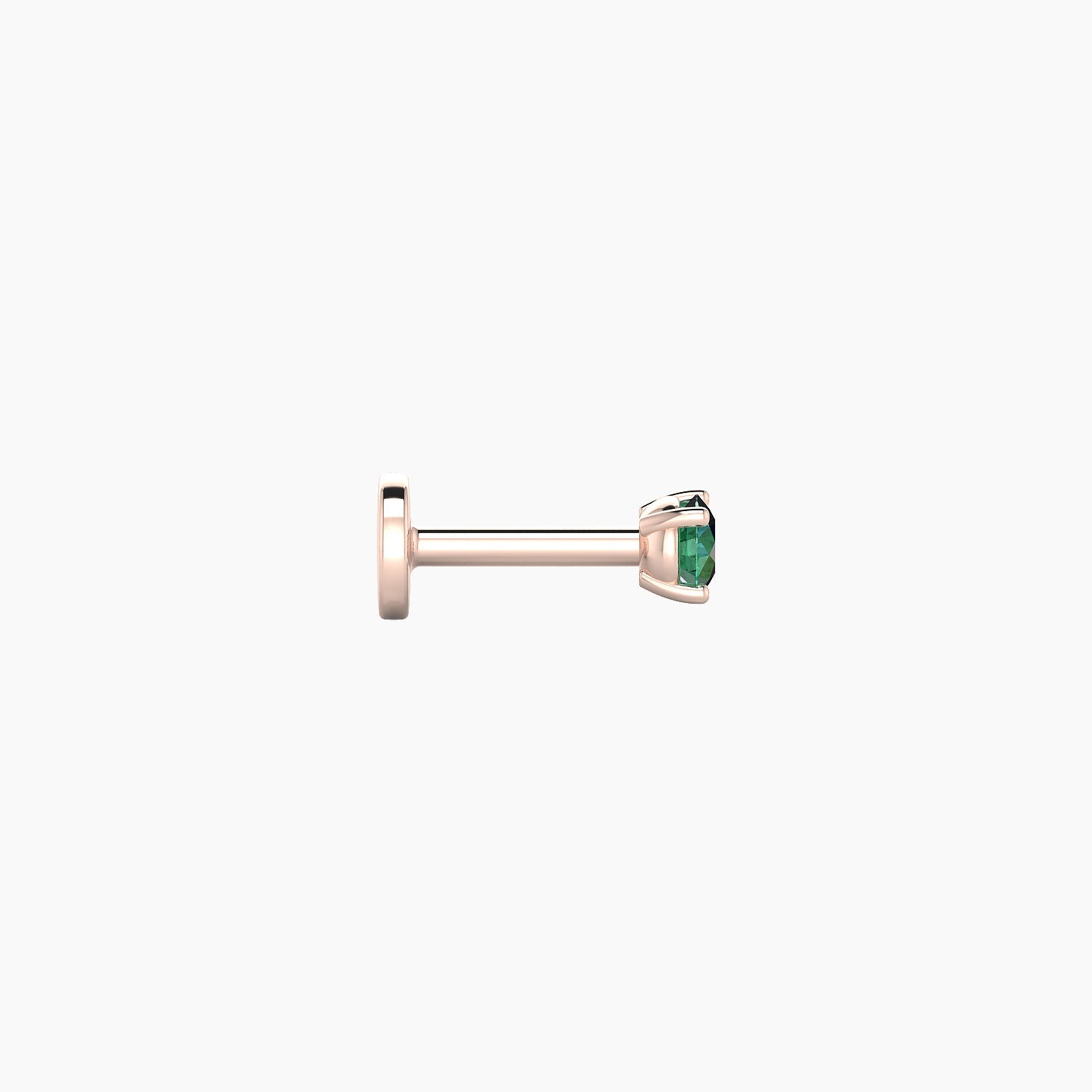 Nut | 18k Rose Gold 5 mm 2.5 mm Round Emerald Nostril Piercing