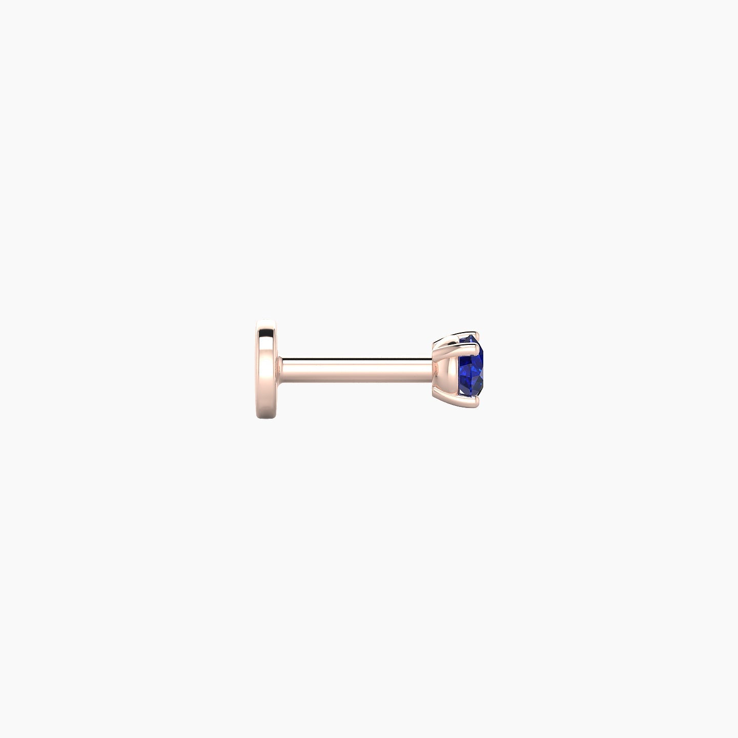 Nut | 18k Rose Gold 5 mm 2.5 mm Round Sapphire Nostril Piercing