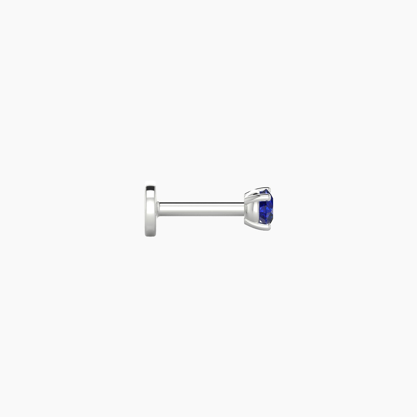 Nut | 18k White Gold 5 mm 2.5 mm Round Sapphire Nostril Piercing