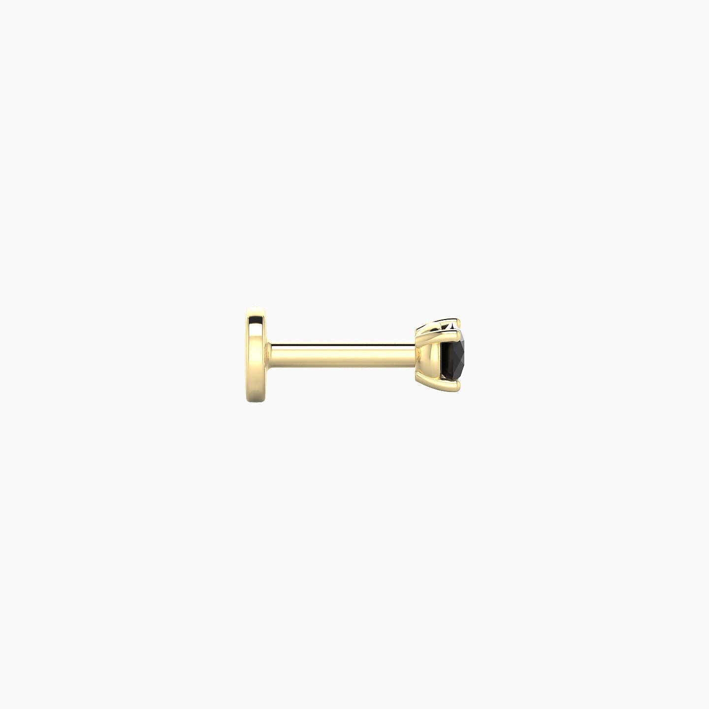 Nut | 18k Yellow Gold 5 mm 2.5 mm Round Black Diamond Nostril Piercing